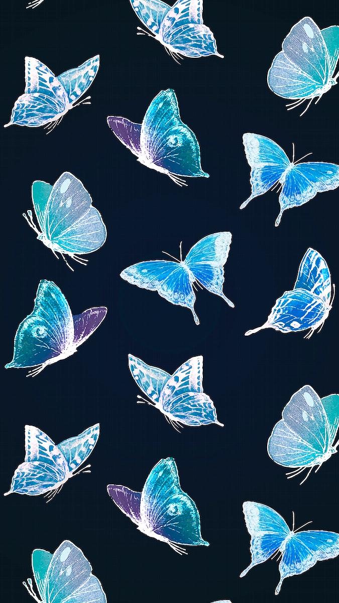 675x1200 Blue Butterfly Wallpaper Image Wallpaper