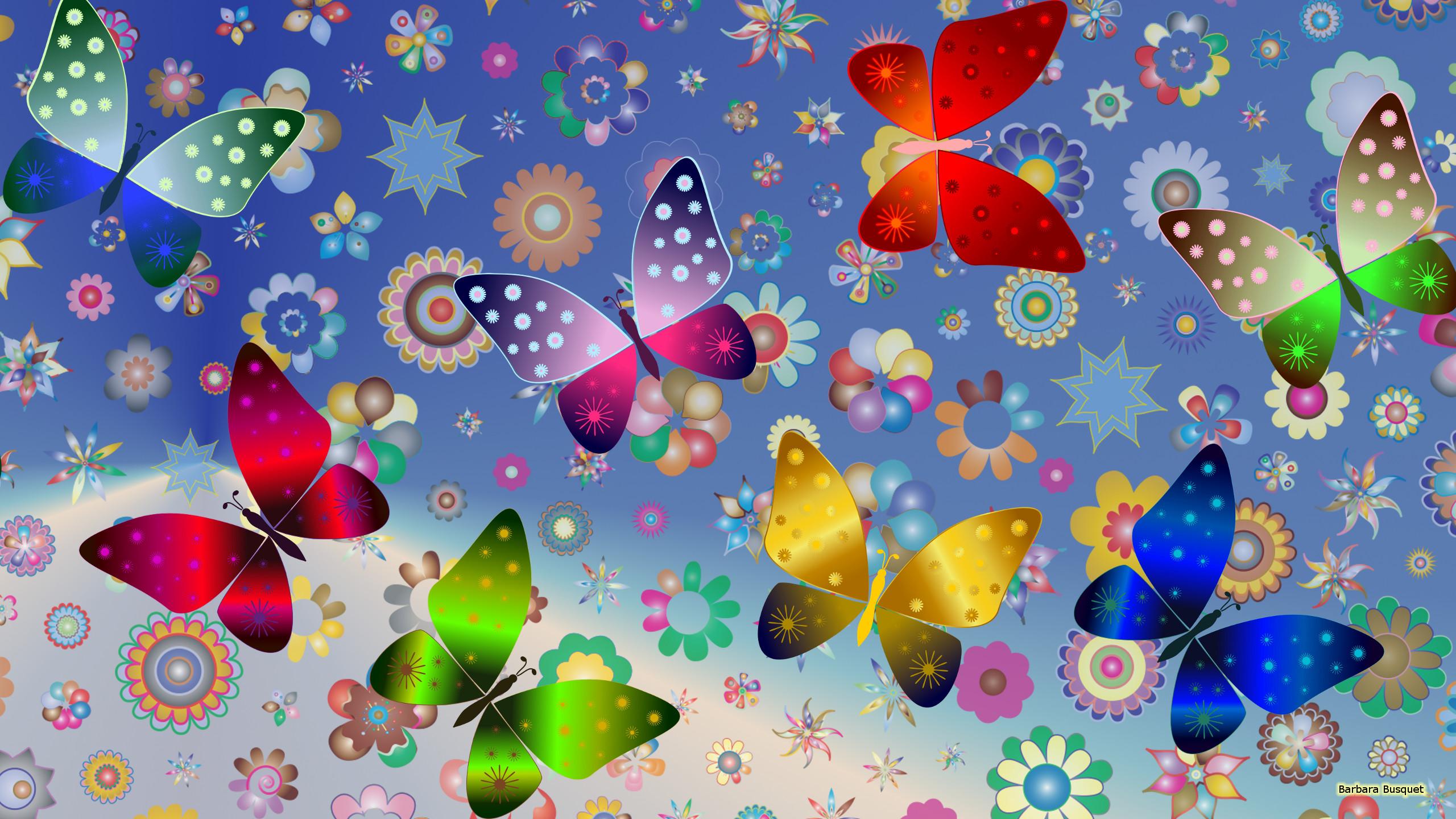 2560x1440 Butterfly Pattern Wallpaper