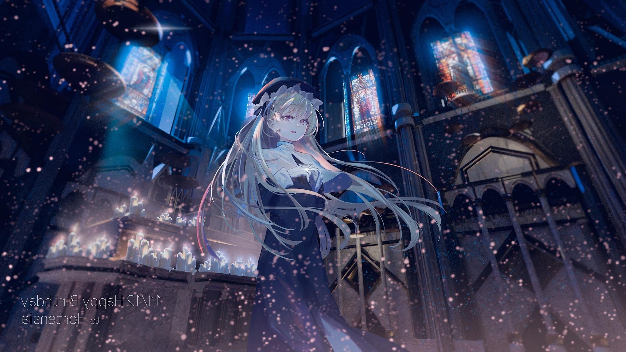 2058x1158 Wallpaper Church, Brown Hair, Gloves, Girls Frontline, Nun, Ppk, Anime Games:2058x1158