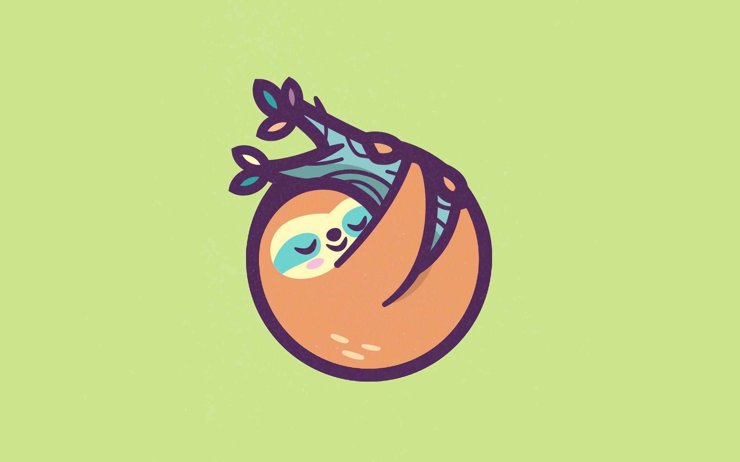 2560x1600 Download wallpaper 2560x1600 sloth, branch, animal, cute, art, vector widescreen 16:10 HD background