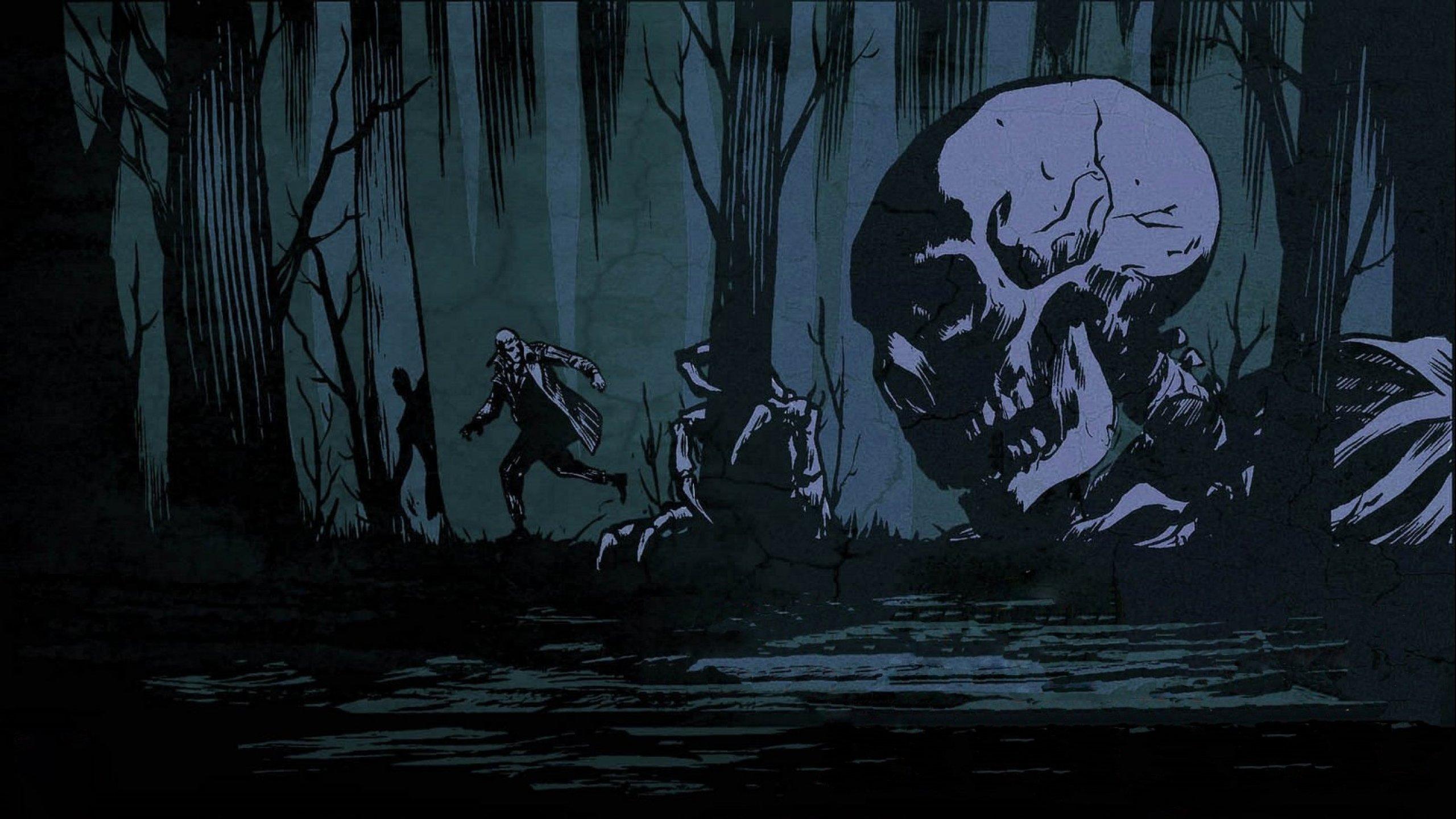 2560x1440 dark, Skull, Evil, Horror, Skulls, Art, Artwork, Skeleton Wallpaper HD / Desktop and Mobile Background