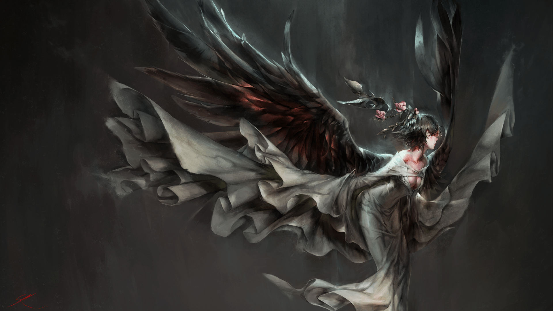 1920x1080 sword wings women artwork angel angel wings wallpaper Gallery HD Wallpaper