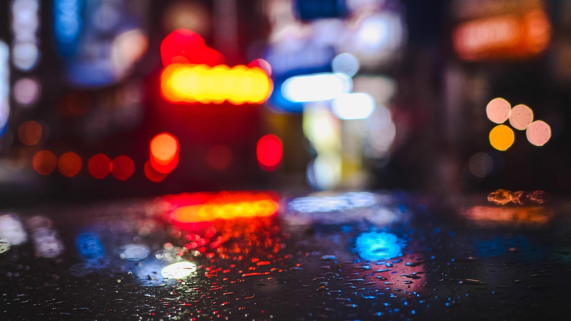 1920x1080 Rainy Day Lights Water Drops 4k Laptop Full HD 1080P HD 4k Wallpaper, Image, Background, Photo and Picture