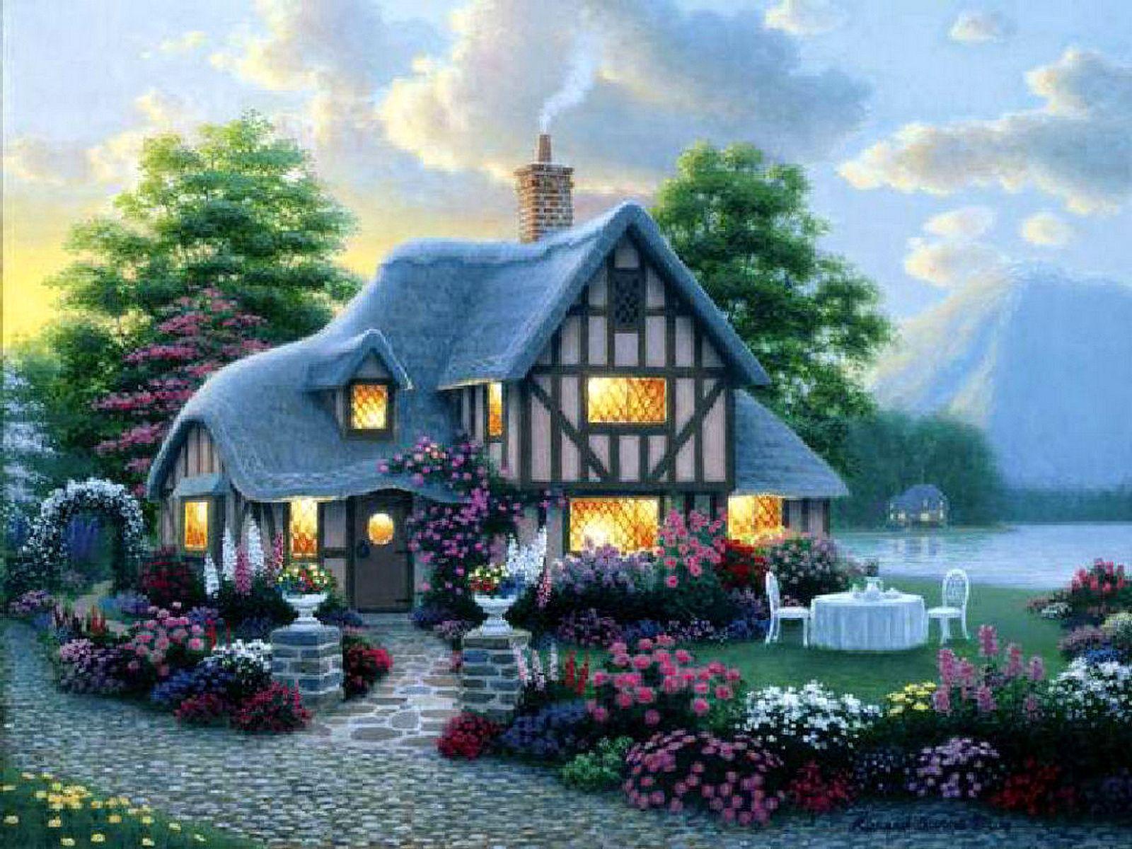 1600x1200 Fairytale Cottage Wallpaper