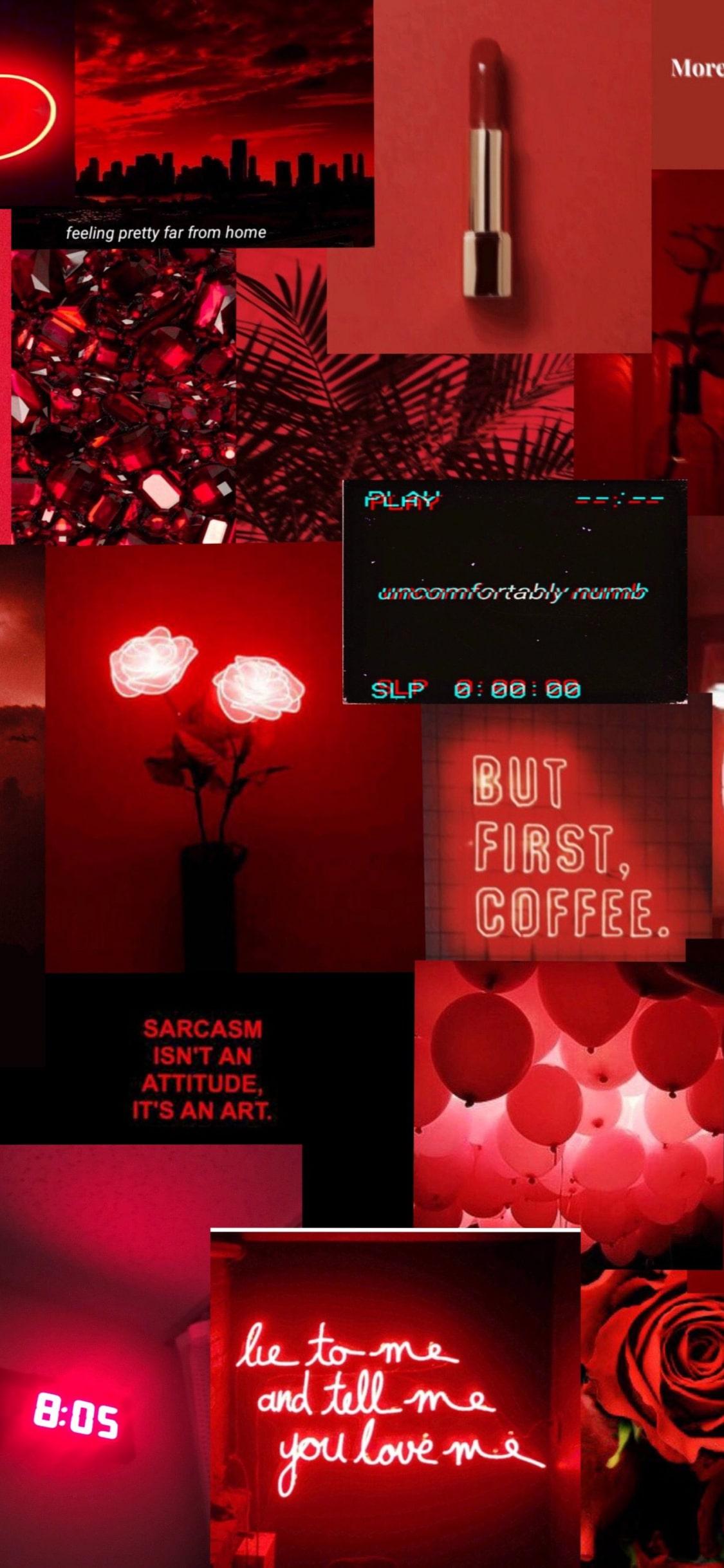 1125x2436 Red aesthetic Wallpaper