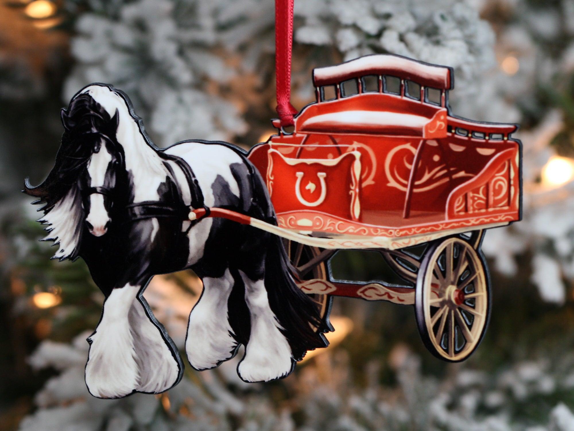 2000x1500 Gypsy Cob Dray Horse Ornament Vanner Horse Christmas Ornament