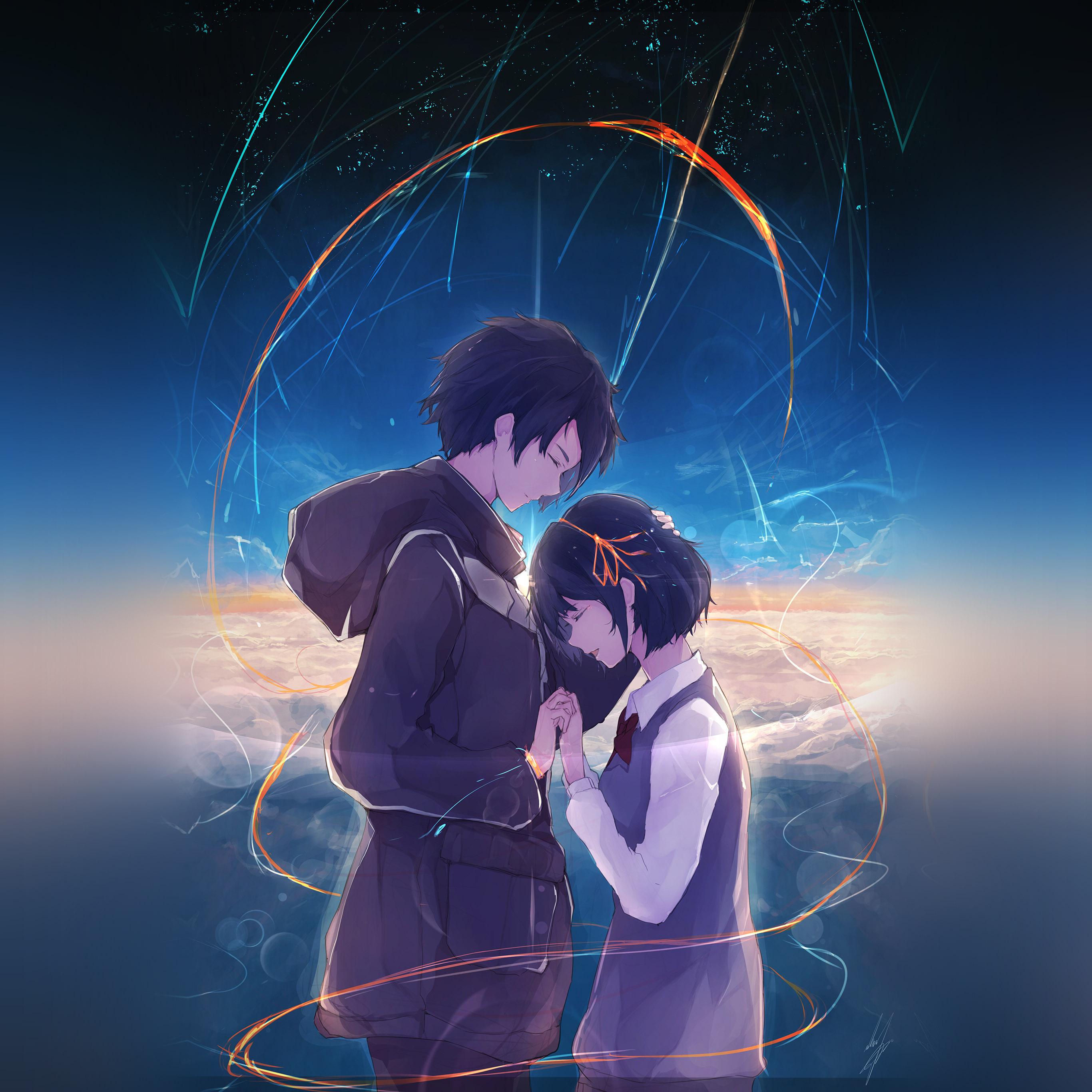 2732x2732 Android wallpaper. anime kiminonawa drawing art illustration
