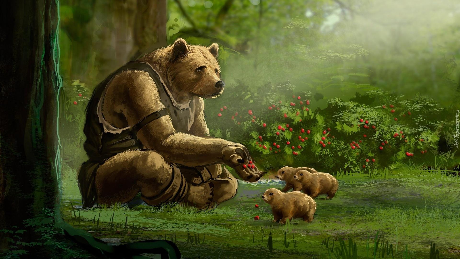 1920x1080 wallpaper animali, grizzly bear, wildlife, terrestrial animal, adaptation, art