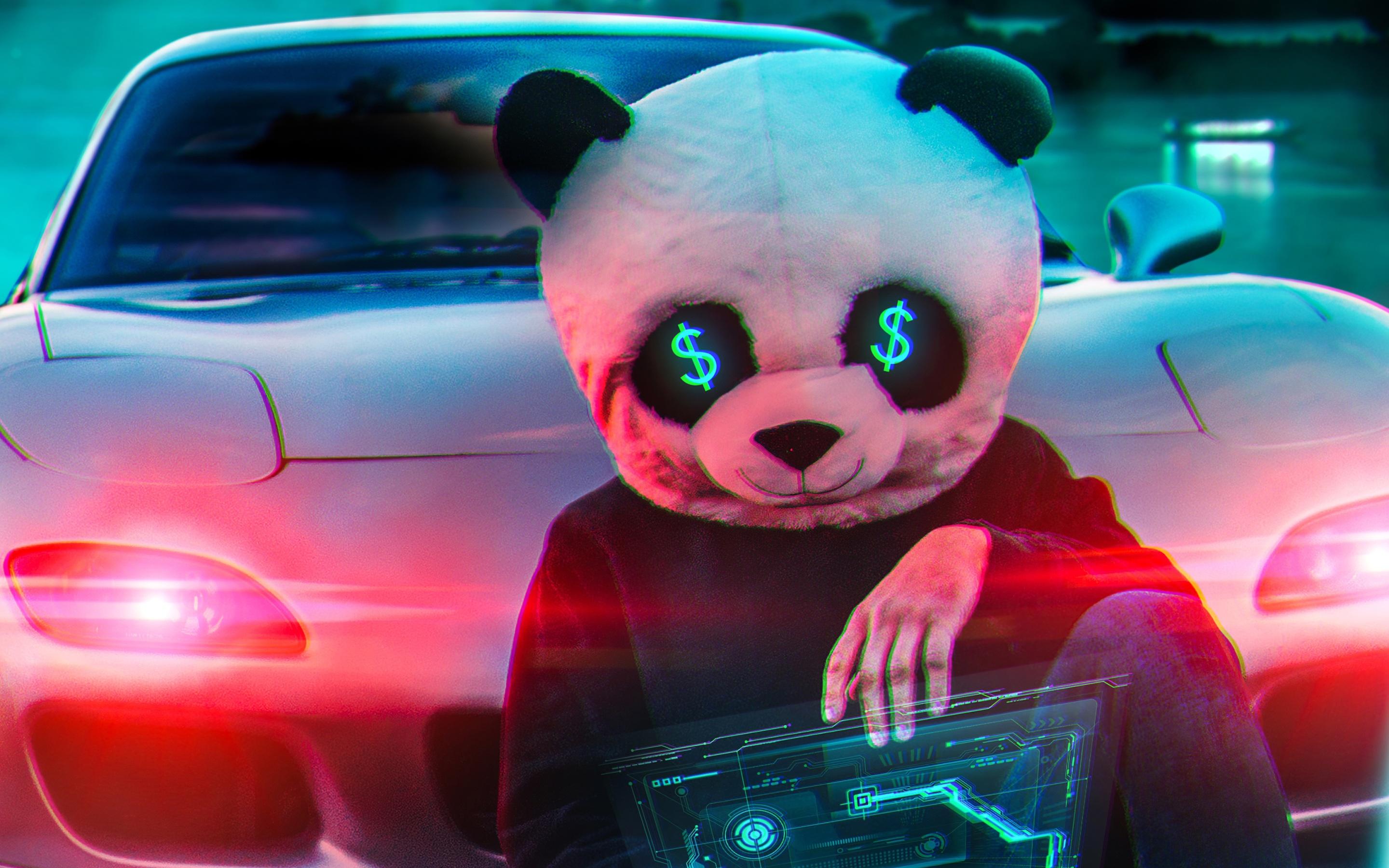 2880x1800 Wallpaper 4k Panda Money Guy Wallpaper