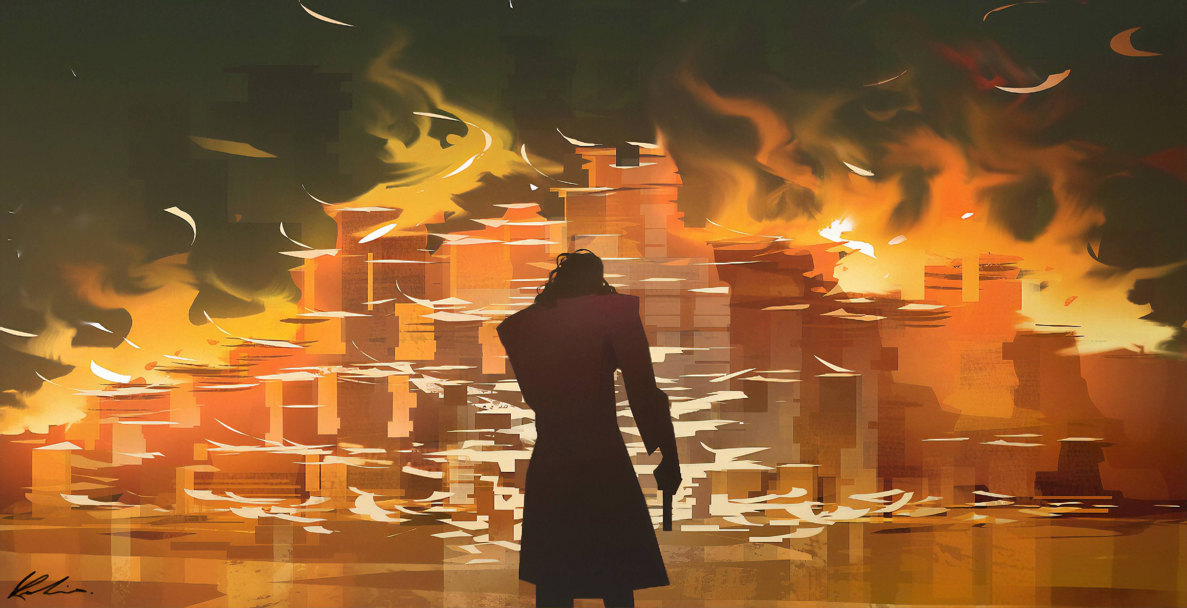 3840x1967 Joker Money Burning iPad Air HD 4k Wallpaper, Image, Background, Photo and Picture