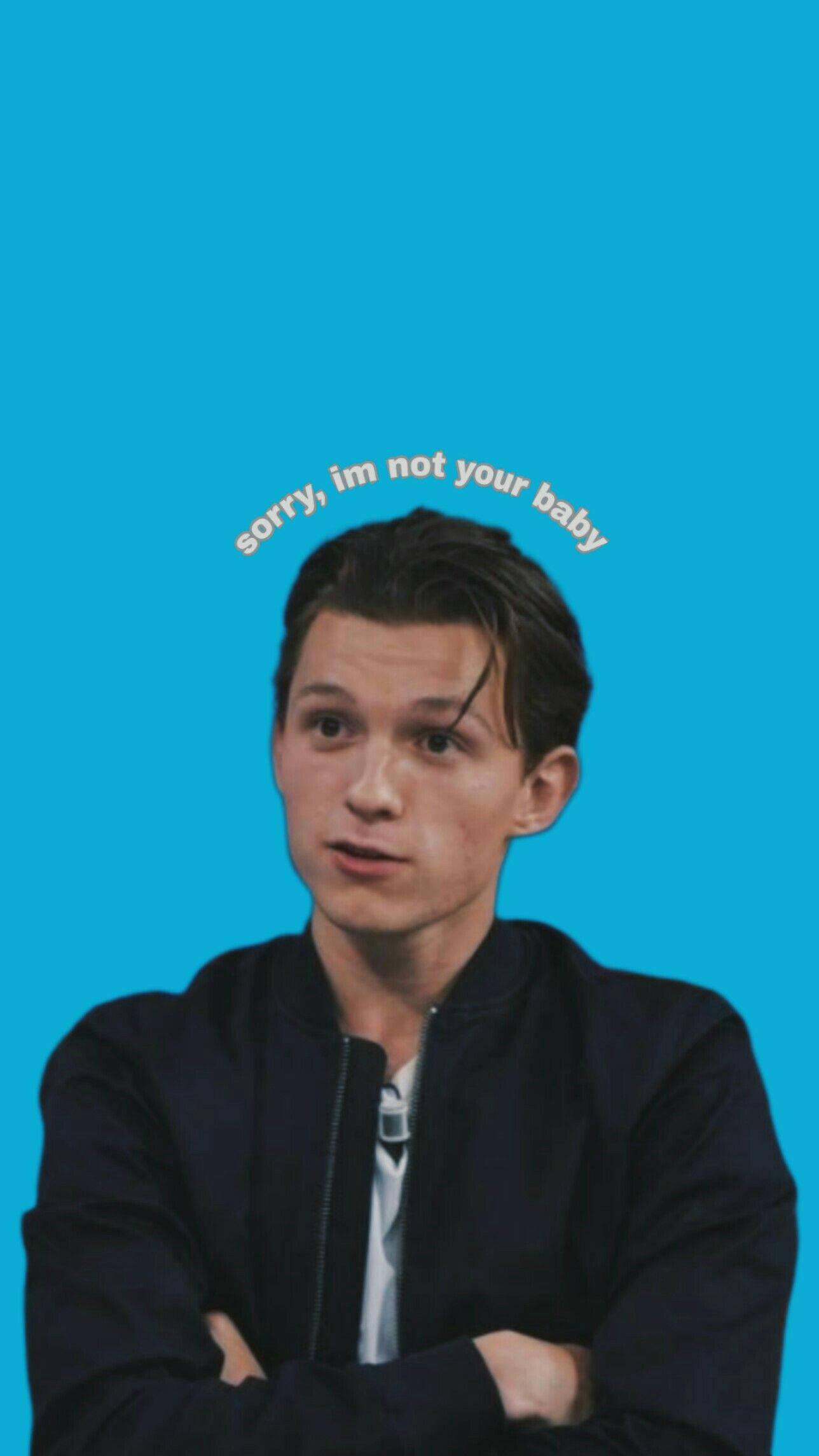 1288x2289 Download Tom Holland Funny Text Wallpaper