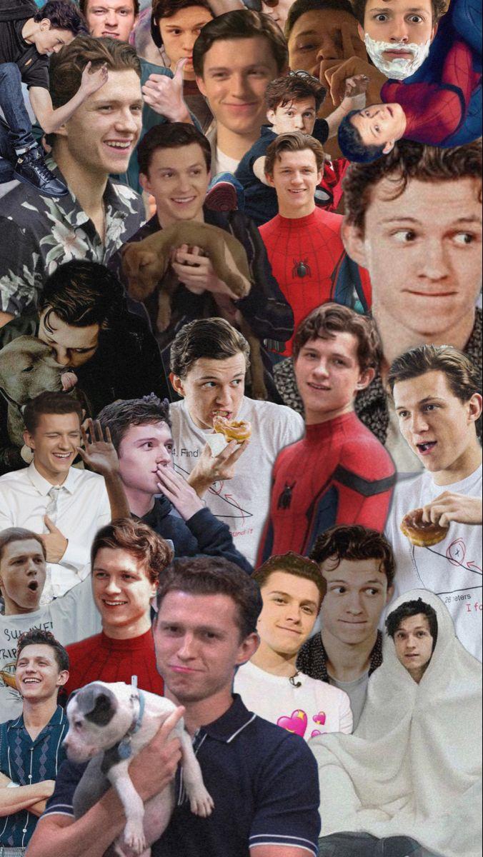 676x1200 Tom Holland Collage Wallpaper
