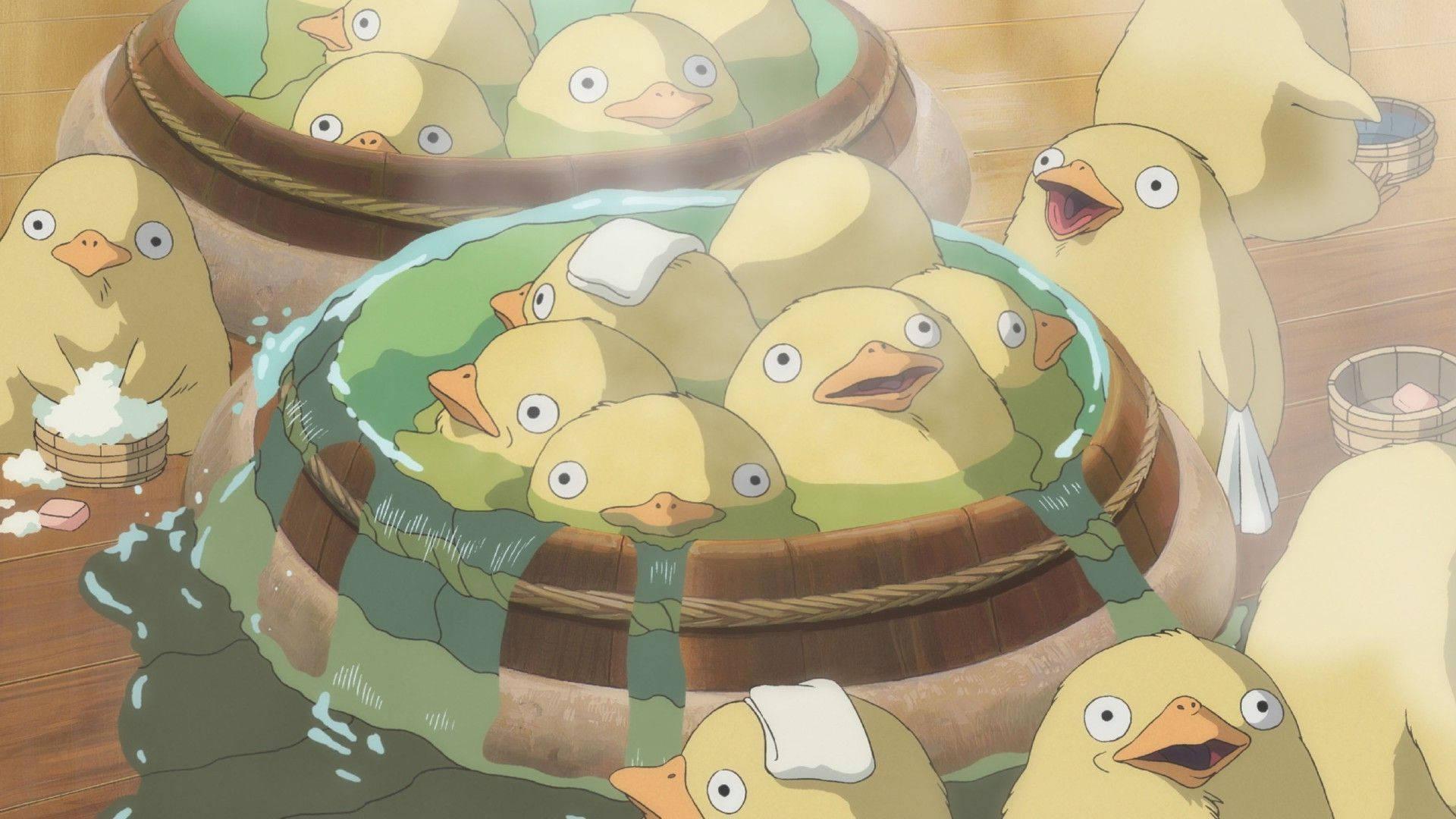 1920x1080 Download Bathing Ducks From Spirited Away Wallpaper