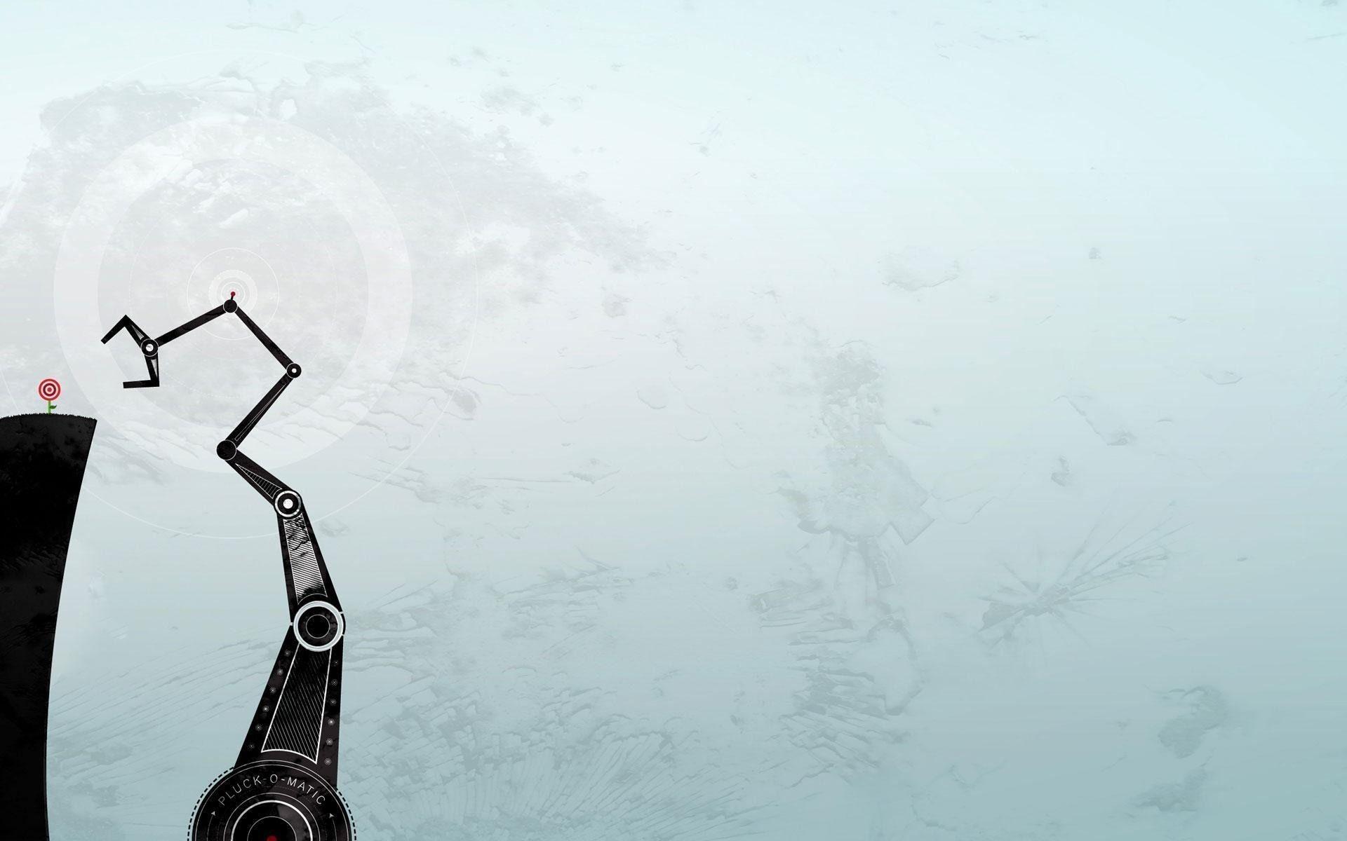 1920x1200 Wallpaper robot, hand, flower, simple, graphics desktop wallpaper