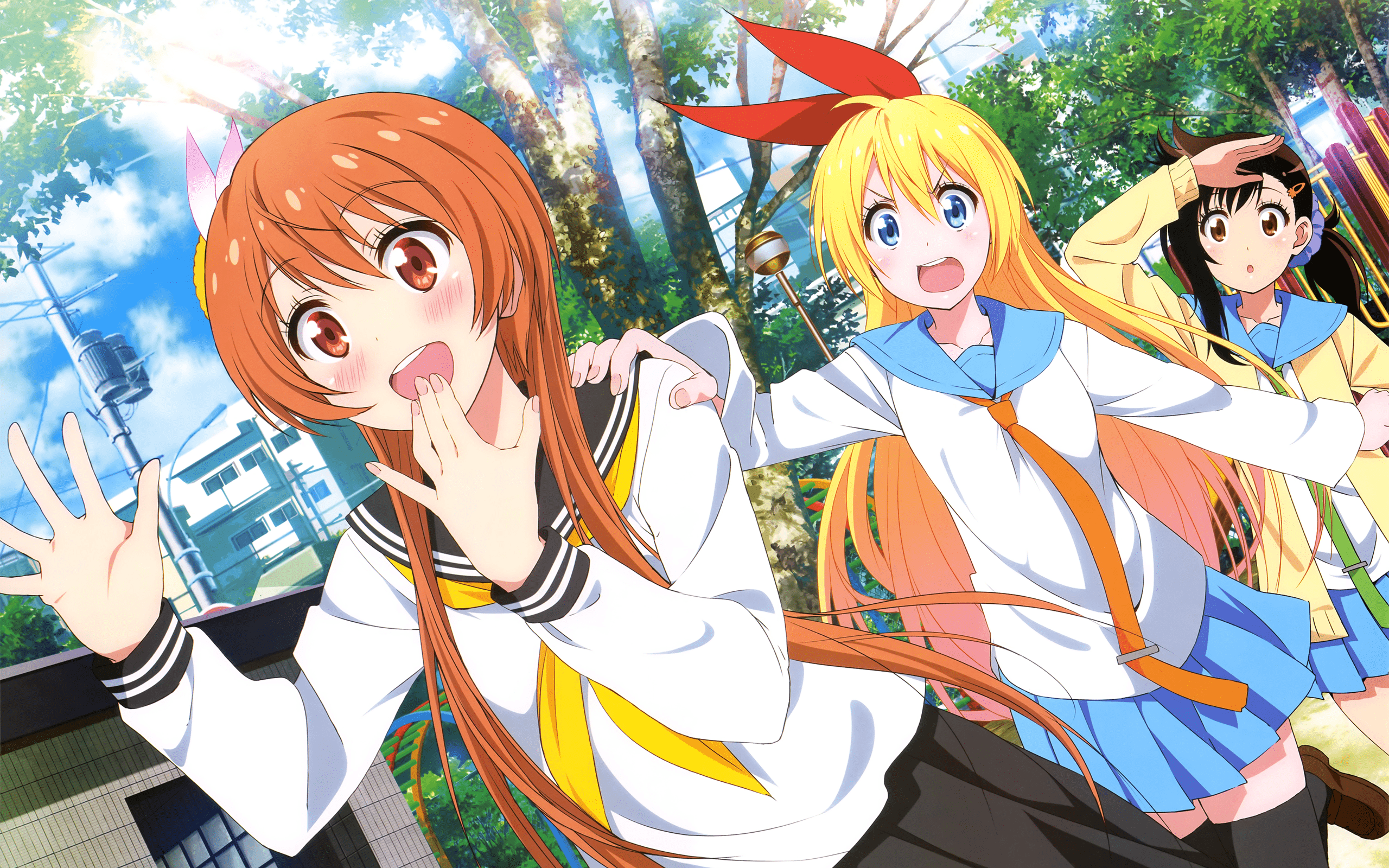 2560x1600 Nisekoi School Uniform Trio HD Wallpaper