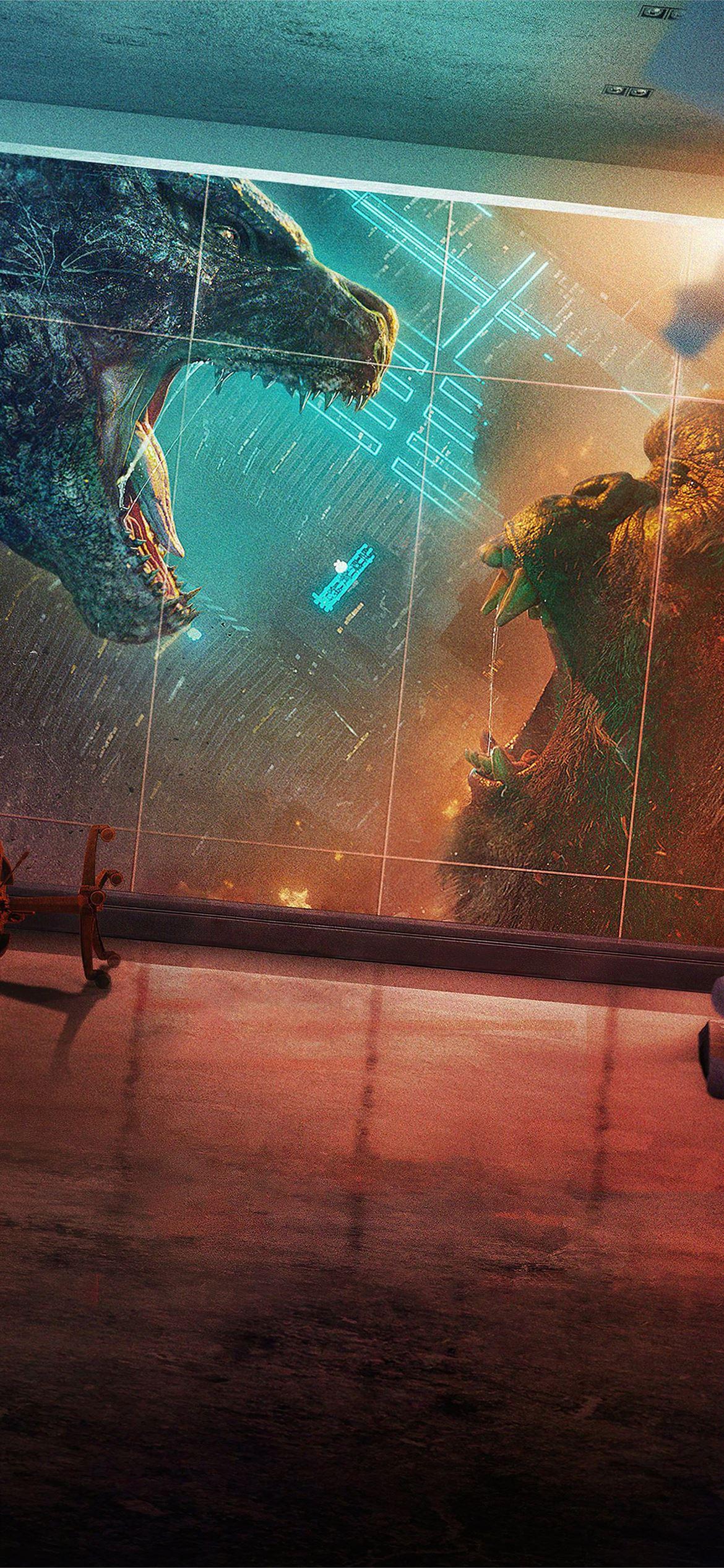 1170x2532 godzilla vs kong movie poster 5k iPhone 12 Wallpaper Free Download