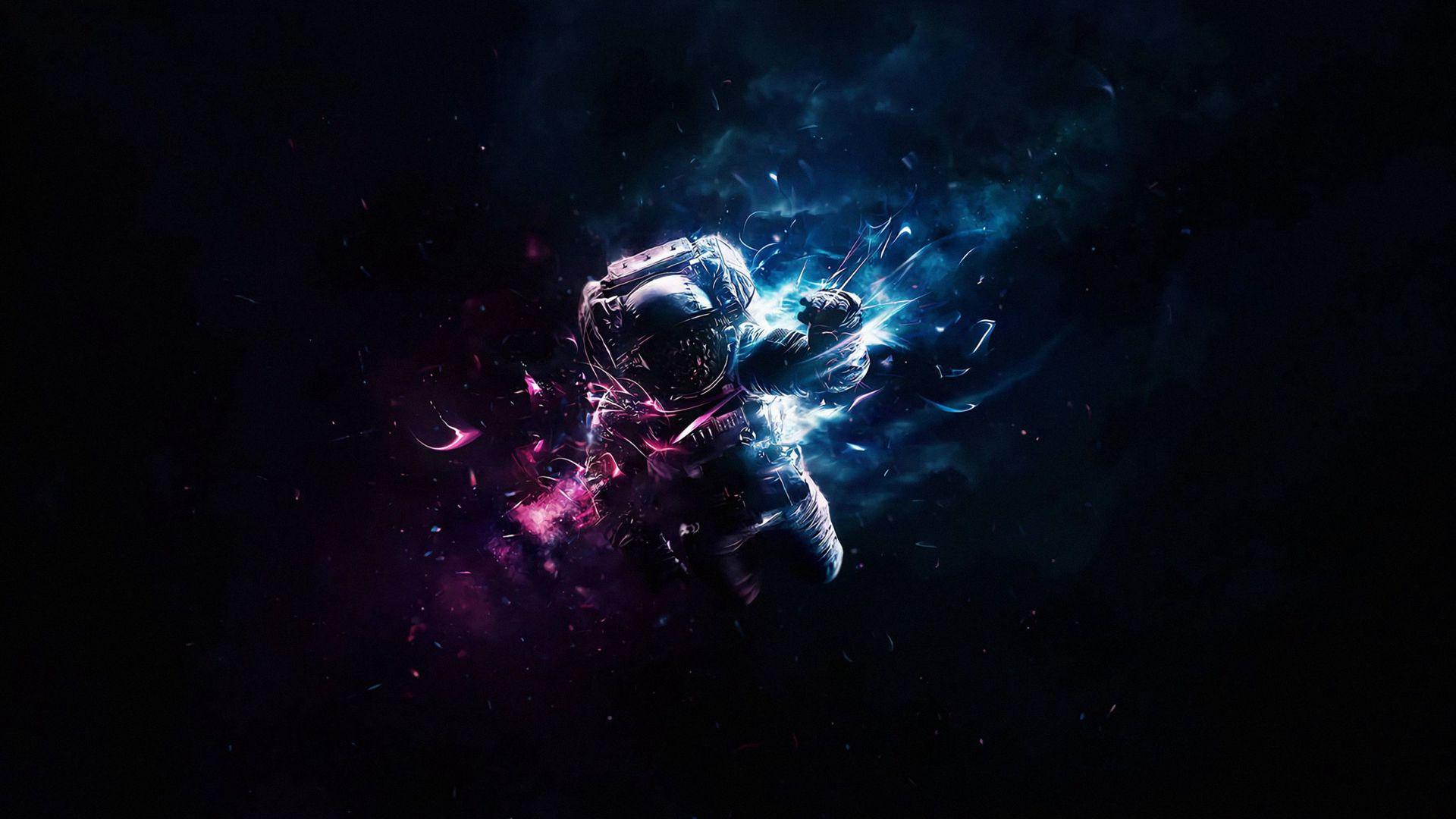 1920x1080 Download wallpaper 1920x1080 cosmonaut, astronaut, art, space, flight, gravity full hd, hdtv, fhd, 1080p HD background