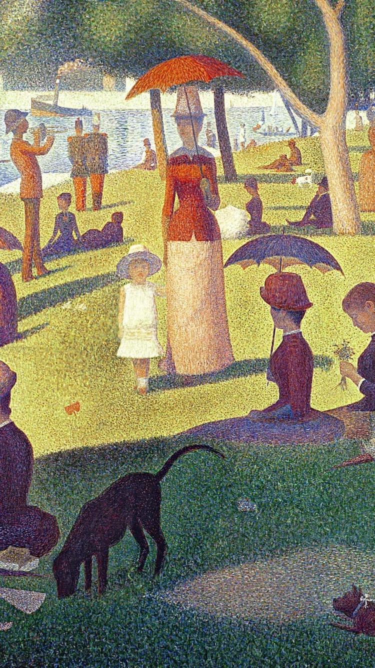 750x1334 Artistic Painting Phone Wallpaper By Georges Pierre Seurat