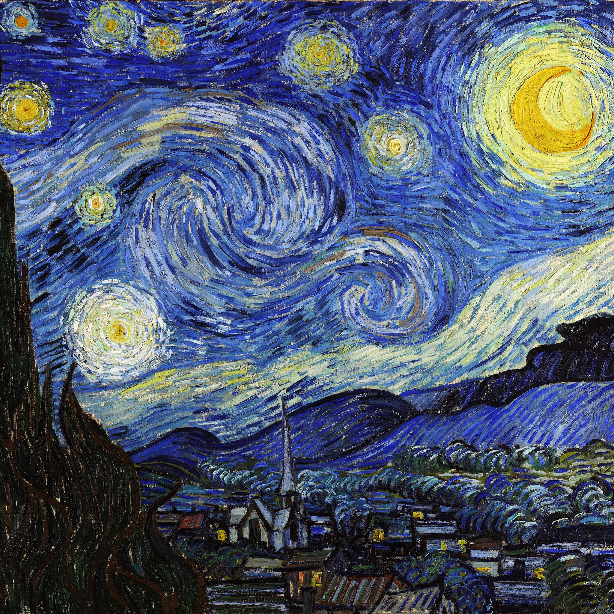 2048x2048 Vincent Van Gogh Starry Night Classic Painting Art Illust