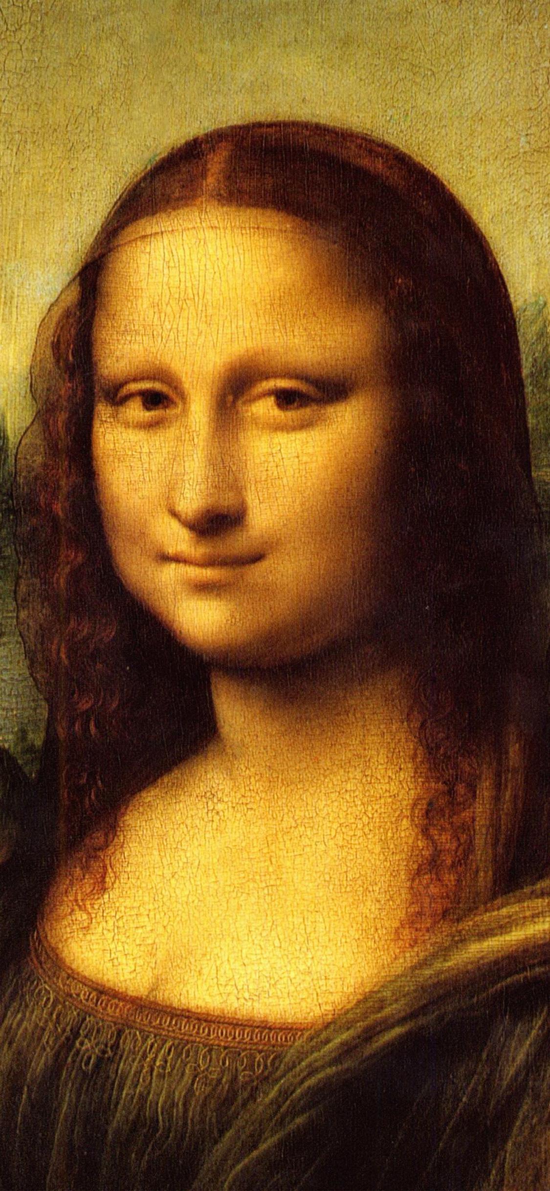 1125x2436 iPhone X wallpaper. mona lisa classic paint illustration art