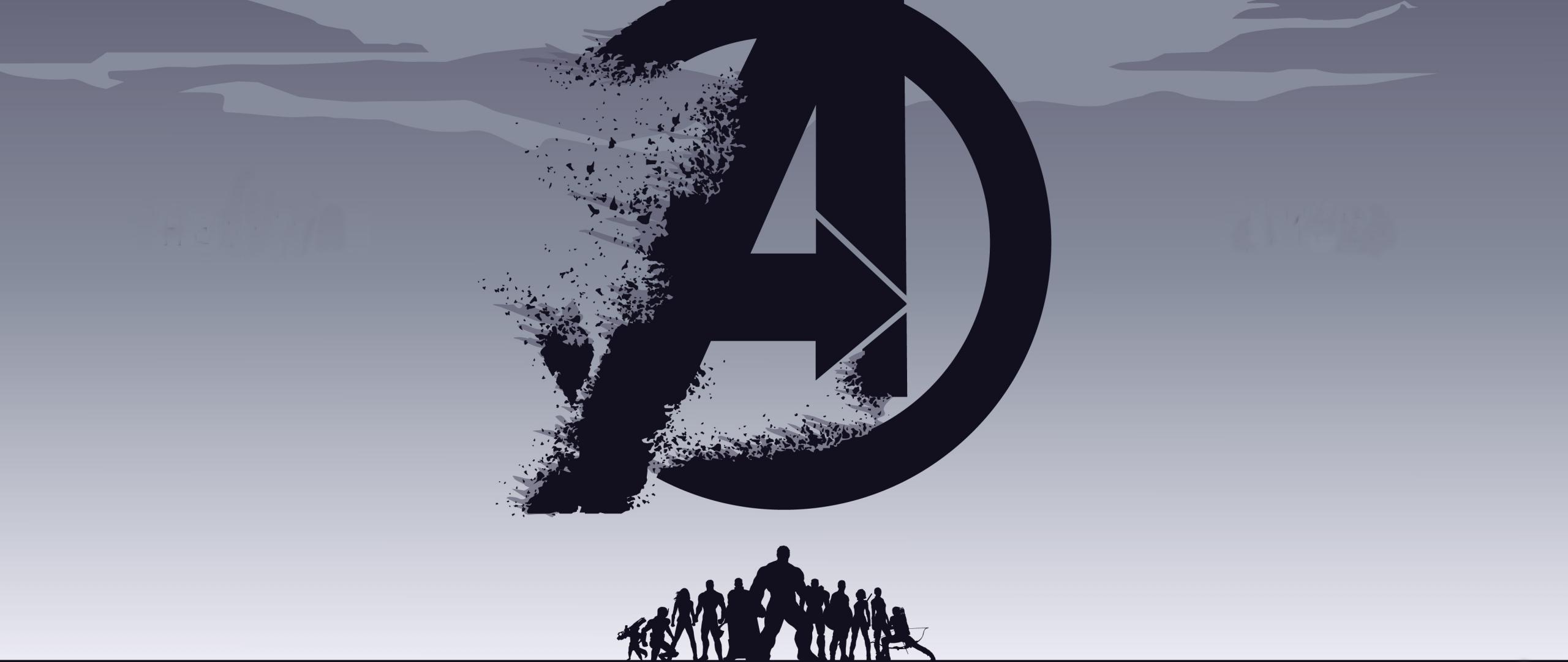 2560x1080 Download 2019 movie, avengers: endgame, minimal, silhouette, art 2560x1080 wallpaper, dual wide 2560x1080 HD image, background, 19935