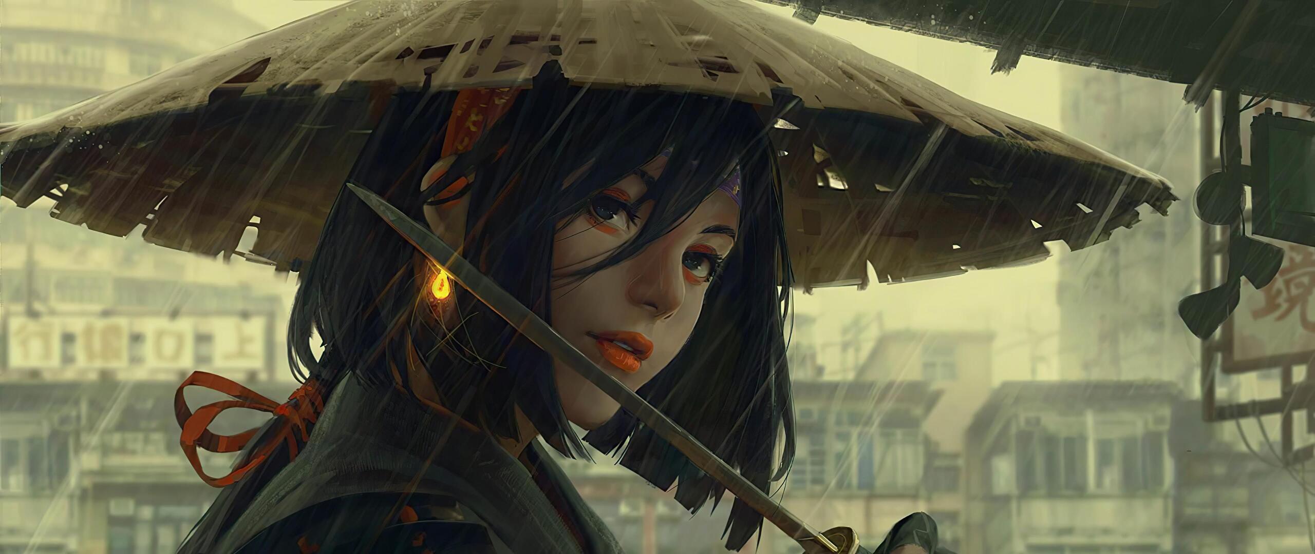 2560x1080 Samurai Girl 4k GUWEIZ [3840x2160]