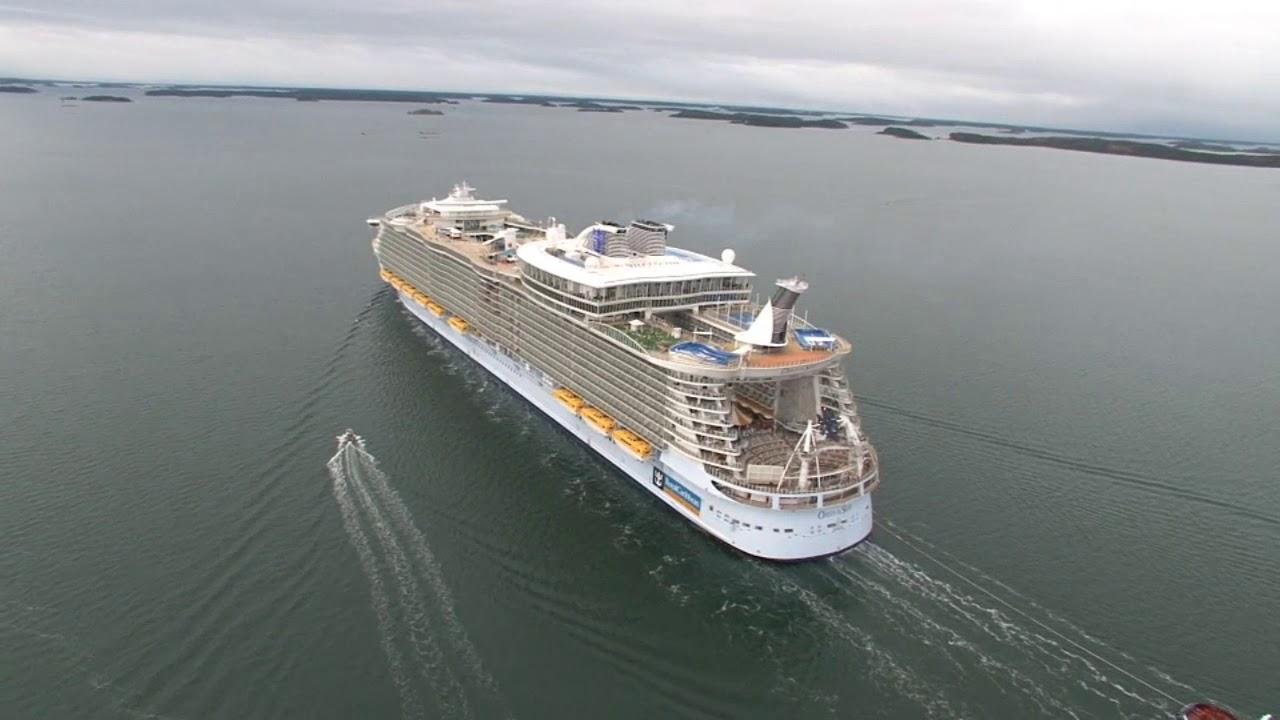 1280x720 Oasis Of The Seas Finland Departure Aerial B Roll. Royal Caribbean Press Center
