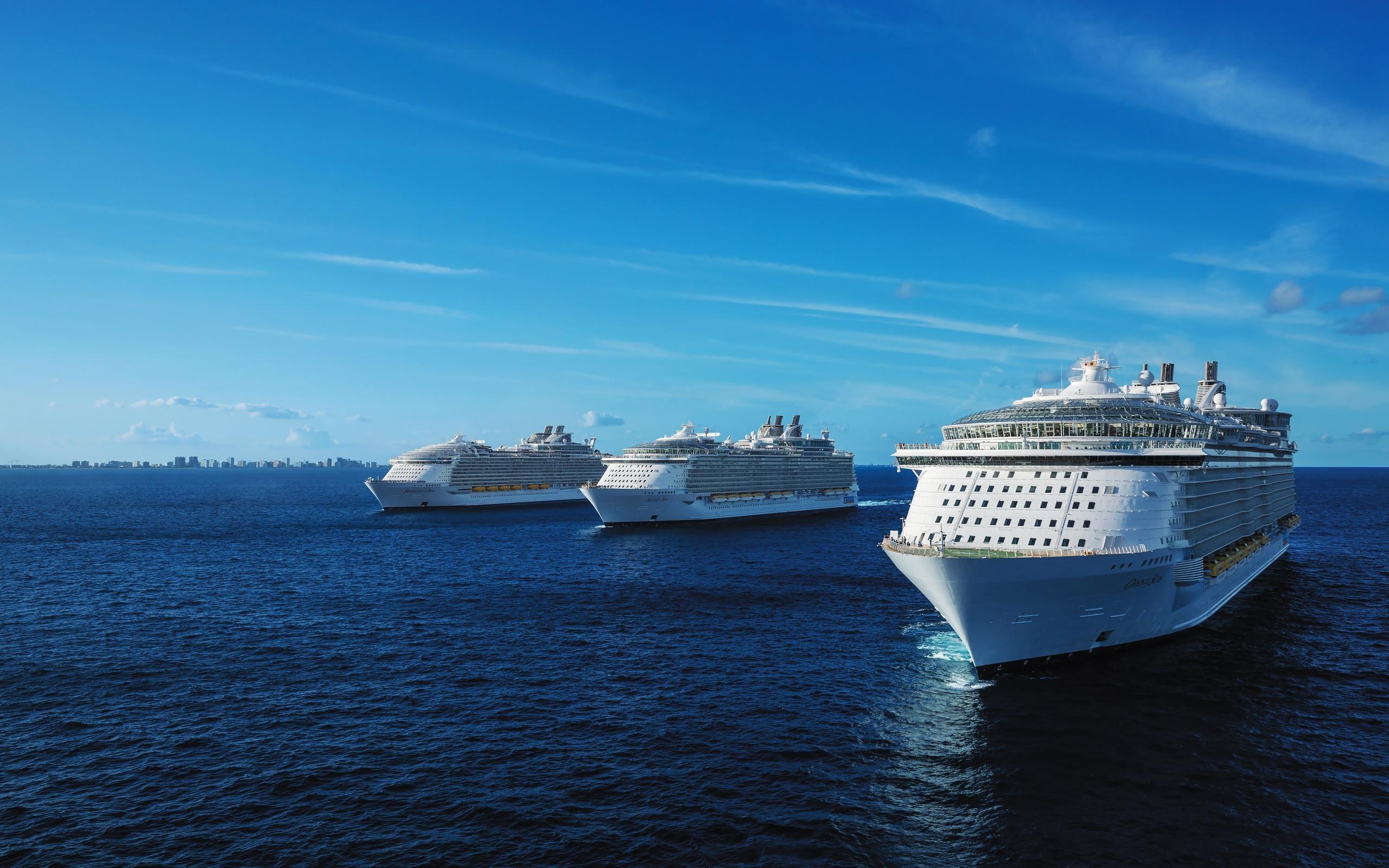2560x1600 Download wallpaper Oasis of the Seas, Allure of the Seas, Harmony of the Seas, sea, cruise ship, Royal Caribbean Cruises for desktop with resolution 2560x1600. High Quality HD picture wallpaper