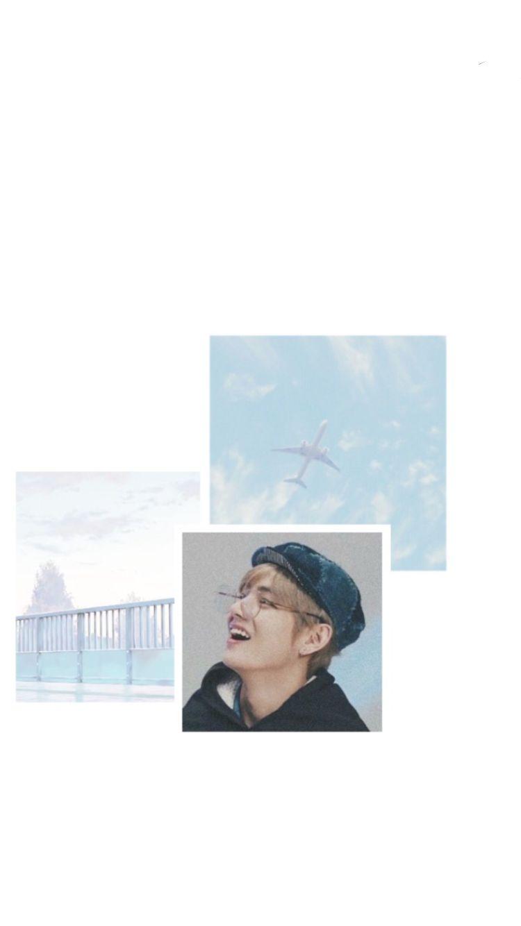 750x1334 made by me ! BTS taehyung aesthetic light blue wallpaper. Blue wallpaper, Wallpaper, Blue wallpaper iphone