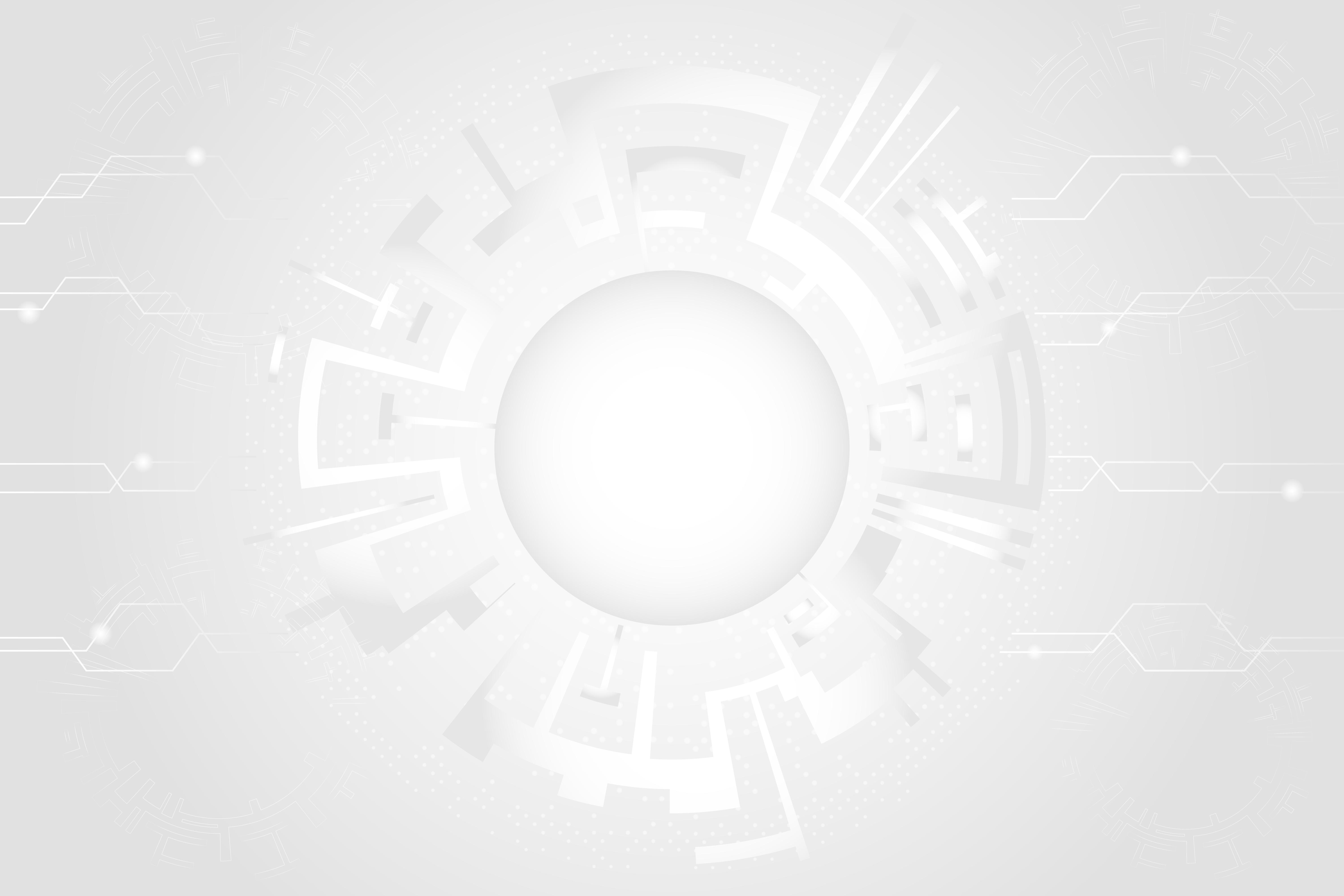 6000x4000 Grey white Abstract technology Circles background