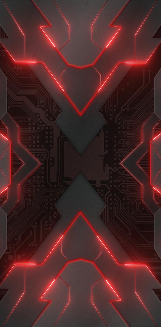 630x1280 Tech RED GREY Wallpaper