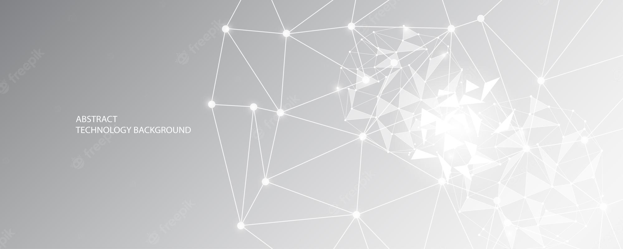 2000x800 Premium Vector. Grey white abstract technology background hi tech digital connect communication high technology