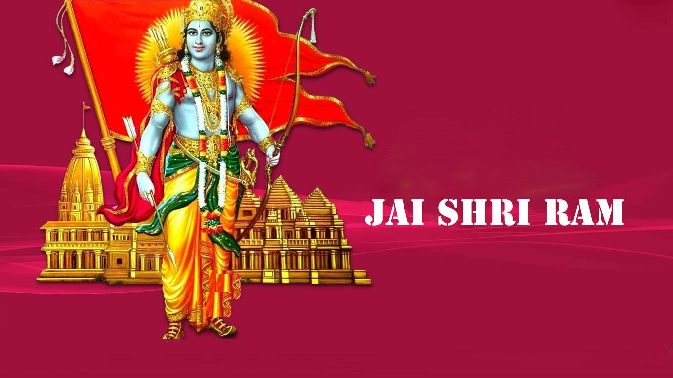 1366x768 Jai Shri Ram Flag Image HD HD Wallpaper