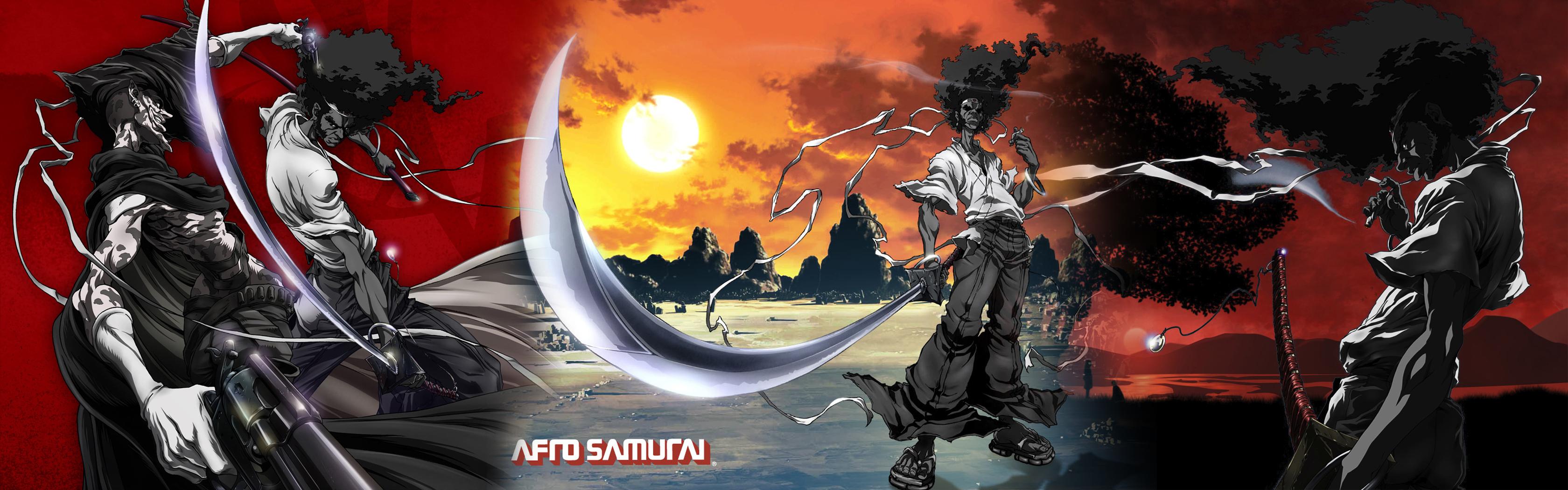 3360x1050 afro, Samurai, Dual, Multi, Anime, Game Wallpaper HD / Desktop and Mobile Background