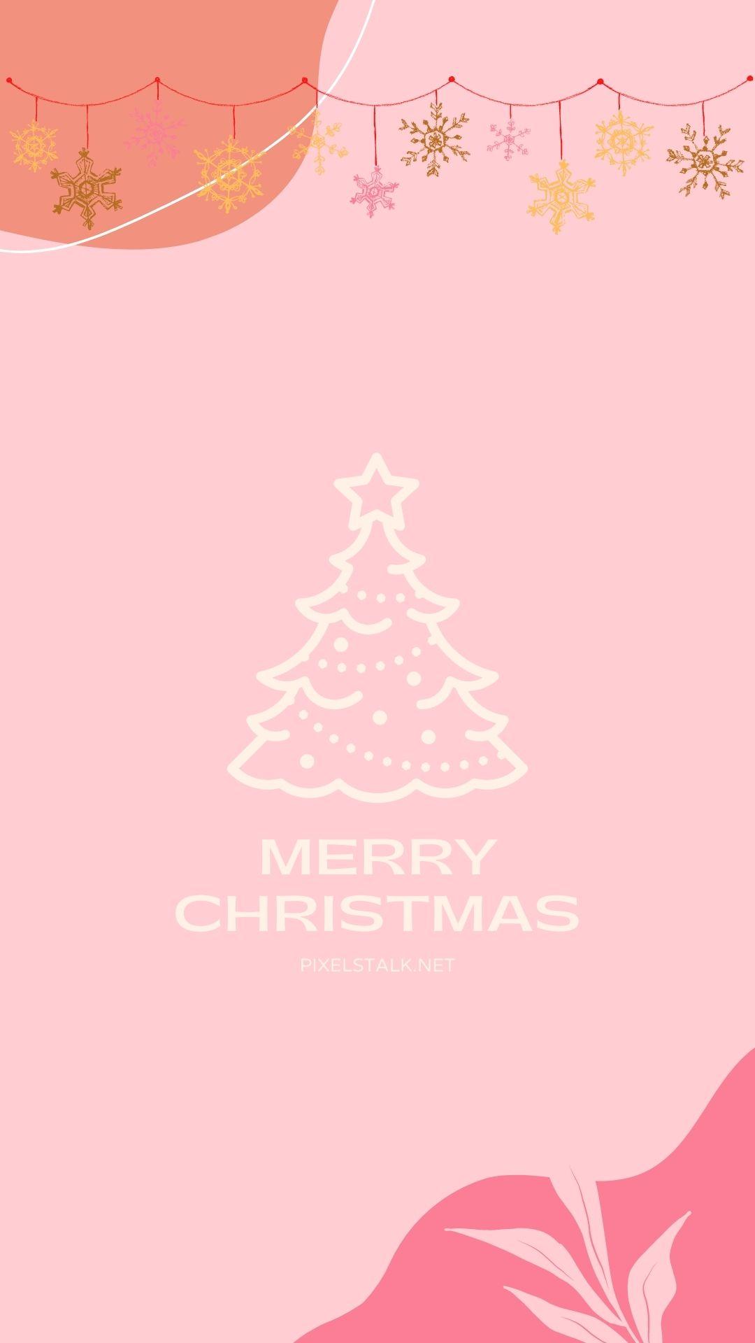 1080x1920 Pink Christmas iPhone Wallpaper
