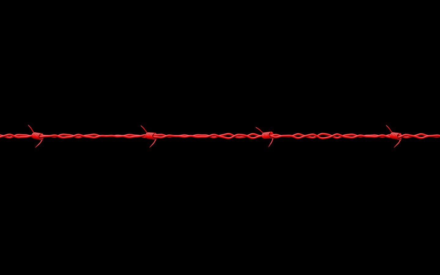 1440x900 Download wallpaper 1440x900 black, barbed wire, red widescreen 16:10 HD background
