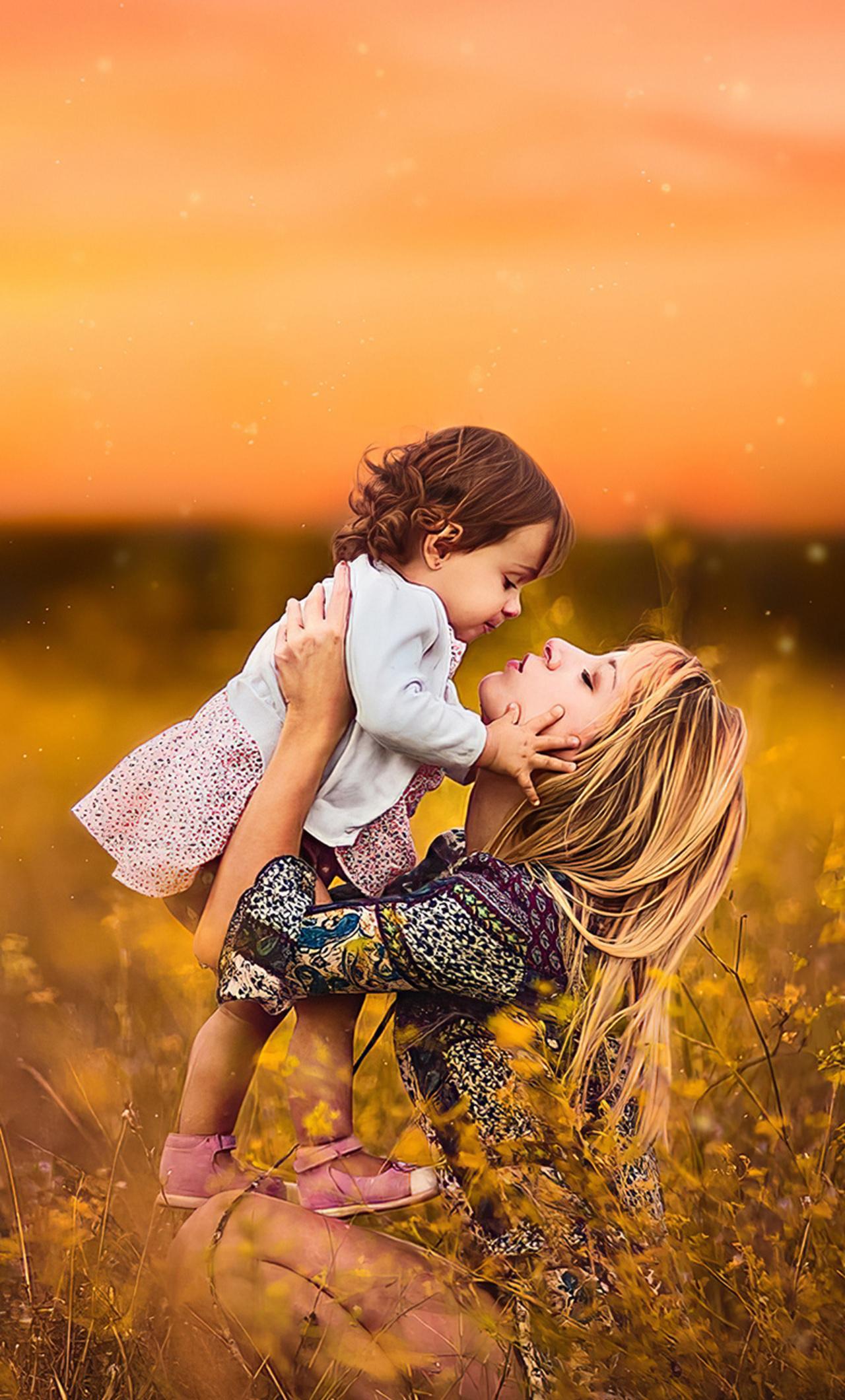 1280x2120 Mom With Little Daughter iPhone HD 4k Wallpaper, Image, Background, Photo and Picture