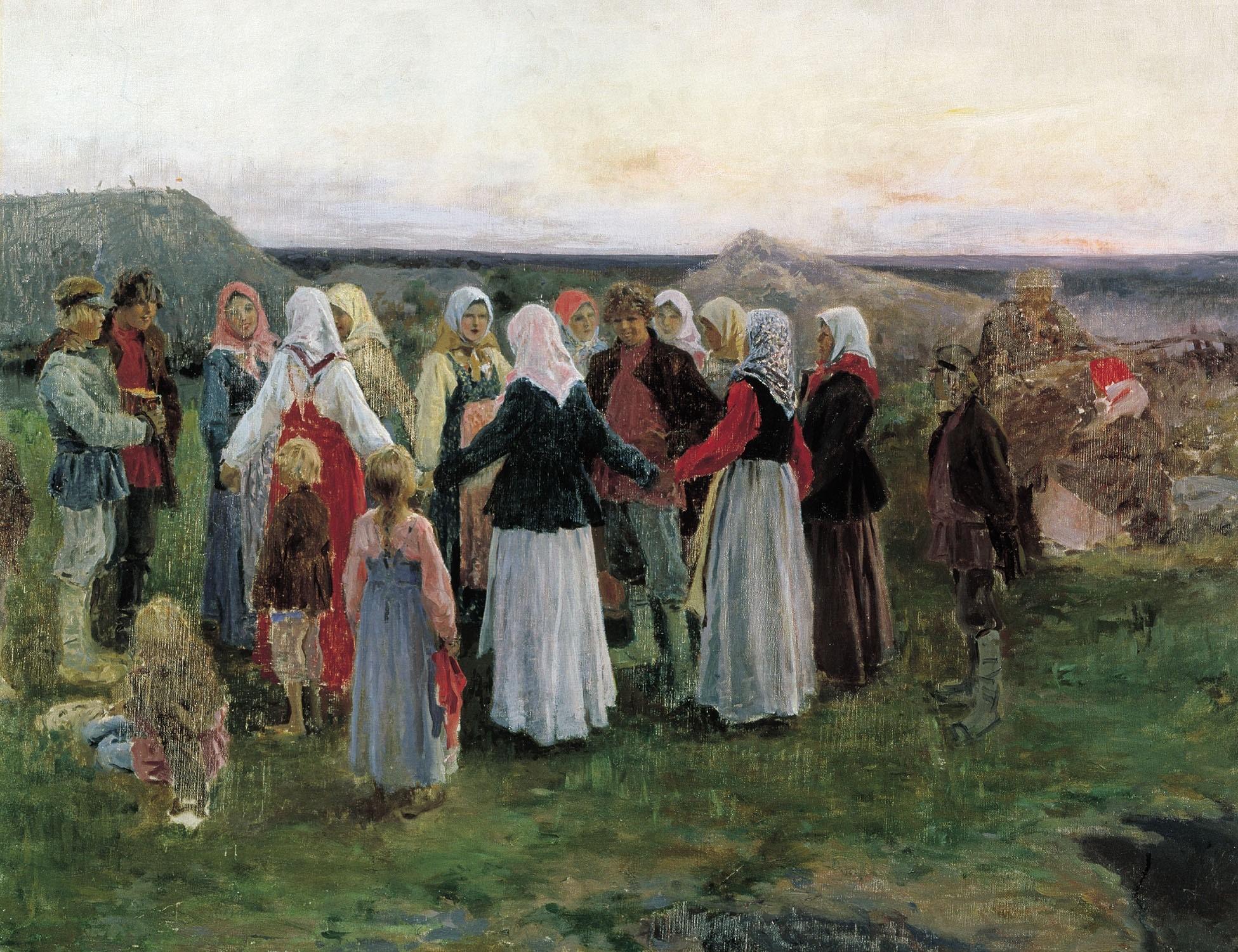 1951x1500 painting, Alex Stepanov, people, village, artwork Gallery HD Wallpaper