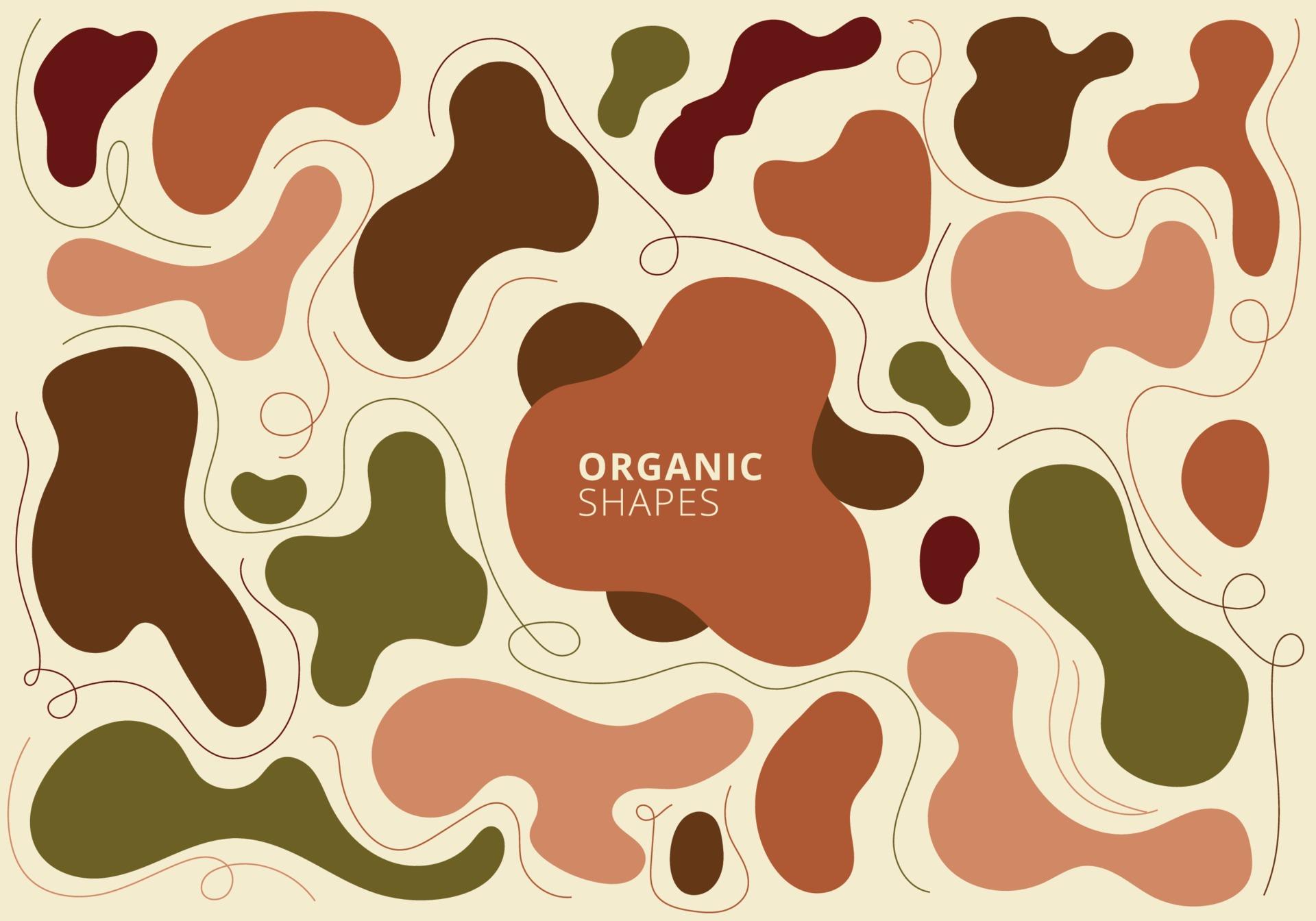 1920x1344 Set of abstract organic shapes earth tone colors contemporary art. Hand drawn collage design elements