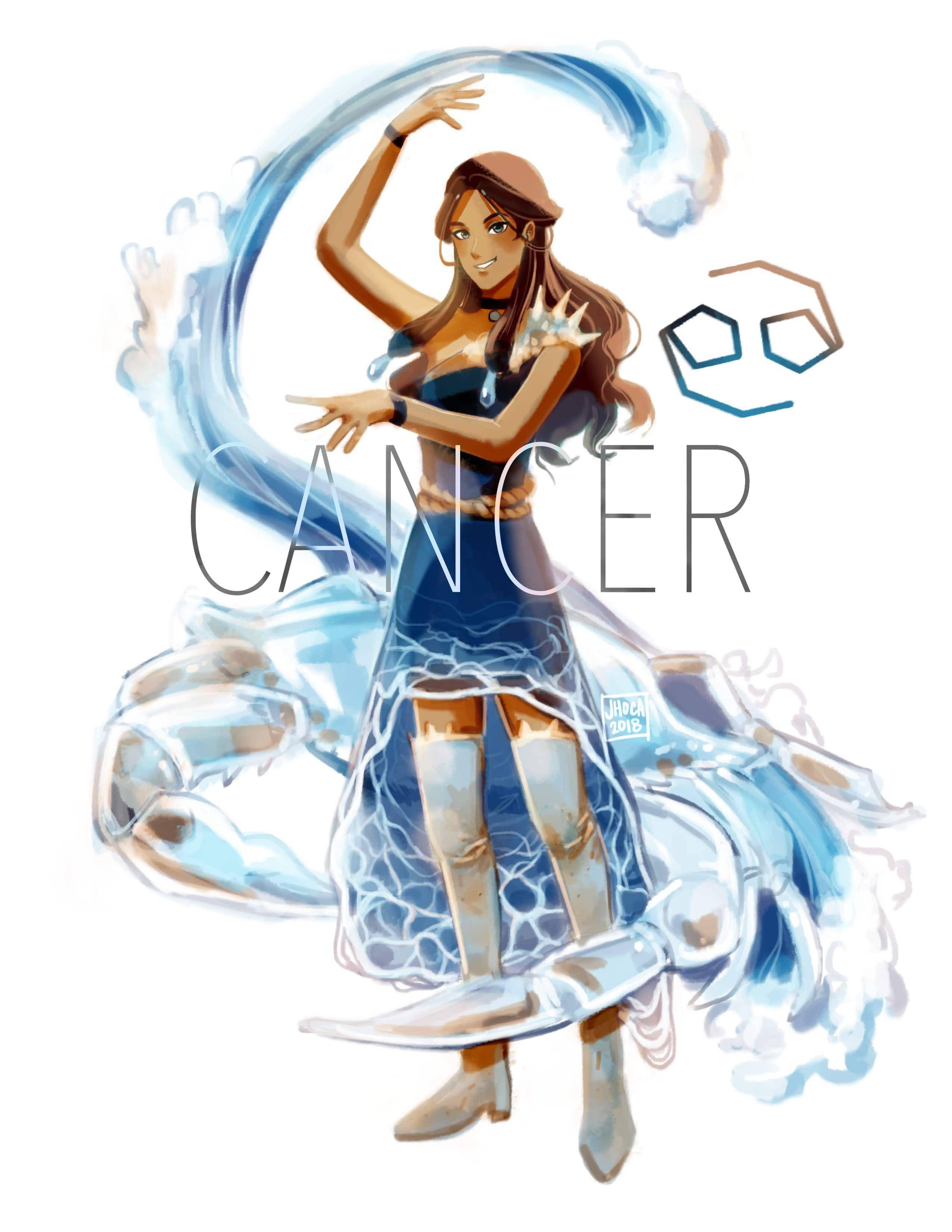 2550x3300 Download Cancer Zodiac Water Girl Wallpaper