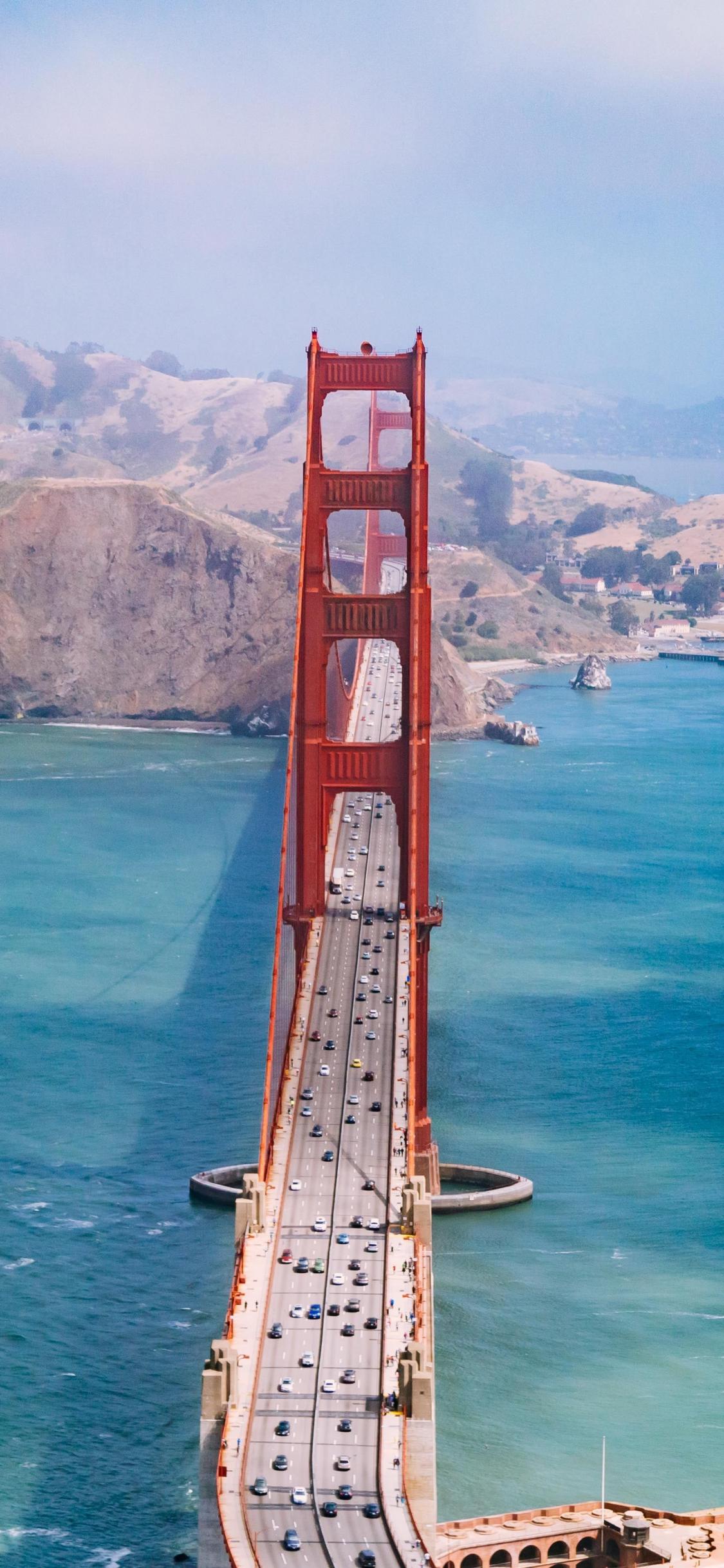 1125x2436 Download aerial view, bridge, golden gate bridge, architecture 1125x2436 wallpaper, iphone x, 1125x2436 HD image, background, 6846