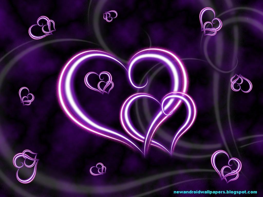 1024x768 most beautiful wallpaper of love, purple, heart, violet, neon, love