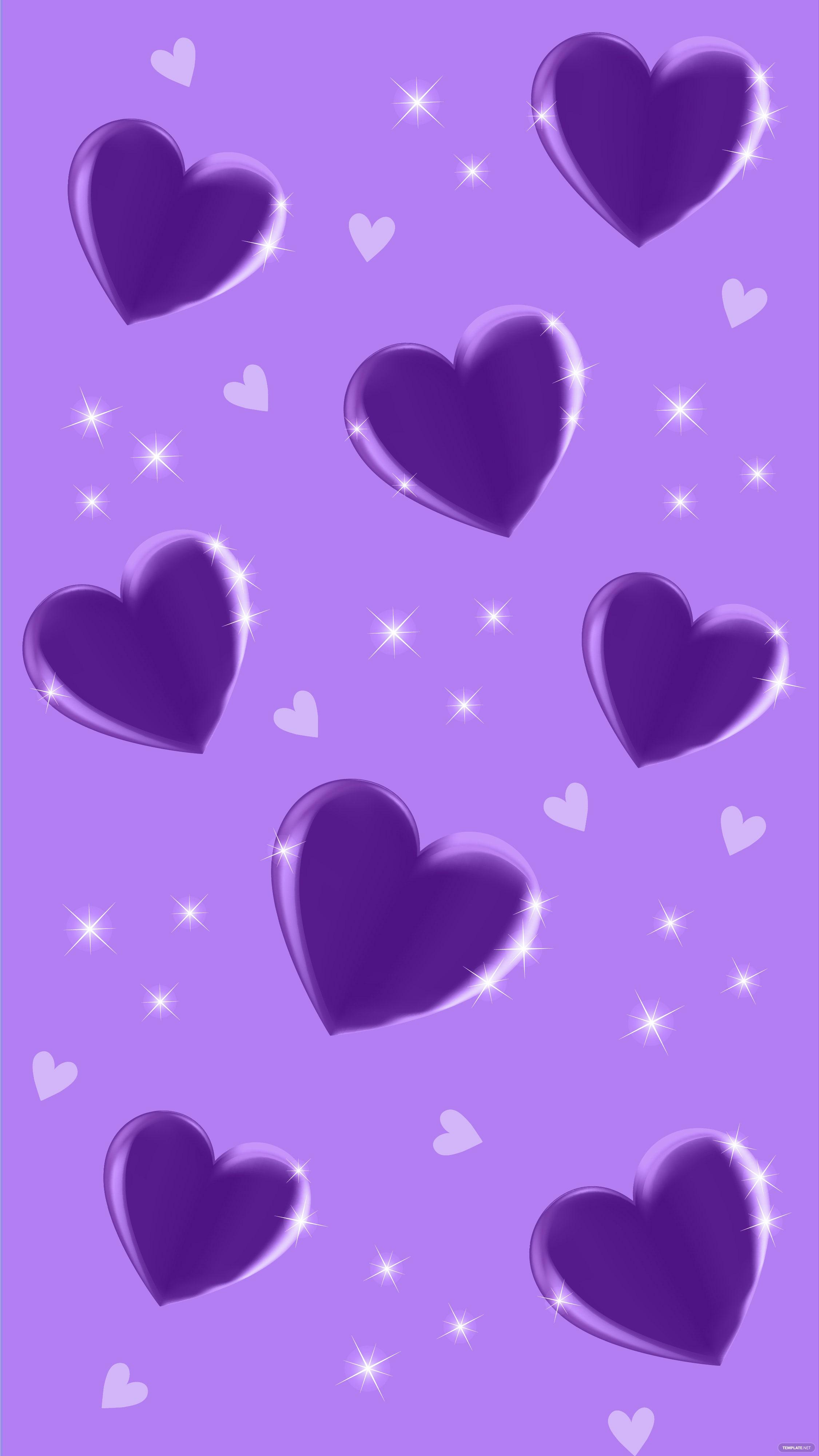 2251x4000 Free Sparkle Purple Heart Background in Illustrator, EPS, SVG, JPG