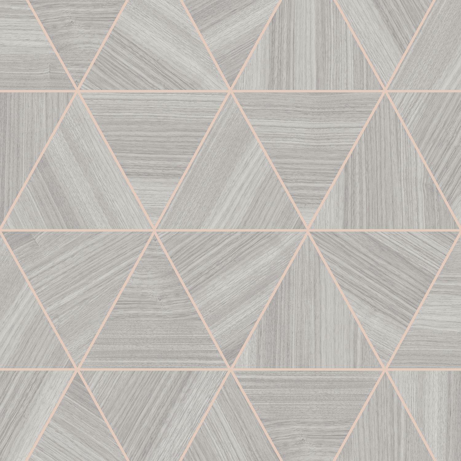 1500x1500 Veneer Triangle Grey And Rose Gold Wallpaper