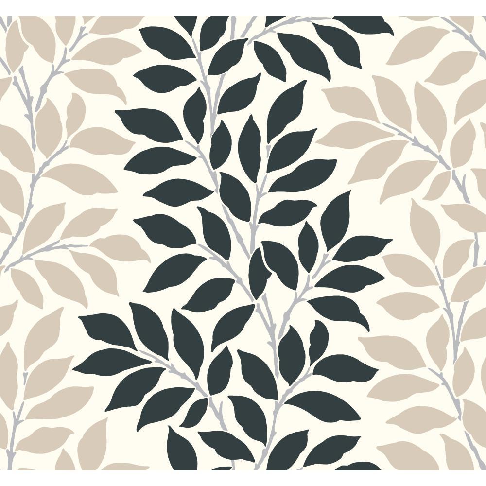 1000x1000 BL0318 House Black & White Tres Chic Wallpaper in Tan and Green