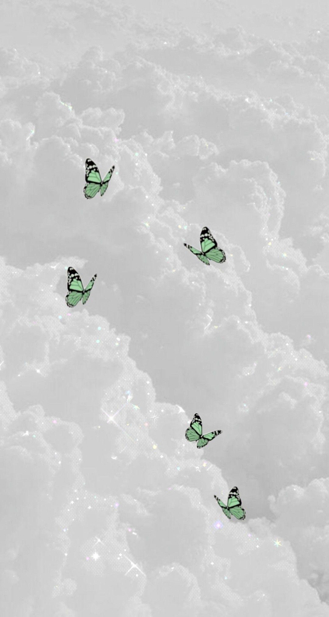 1080x2025 White And Green Aesthetic Wallpaper