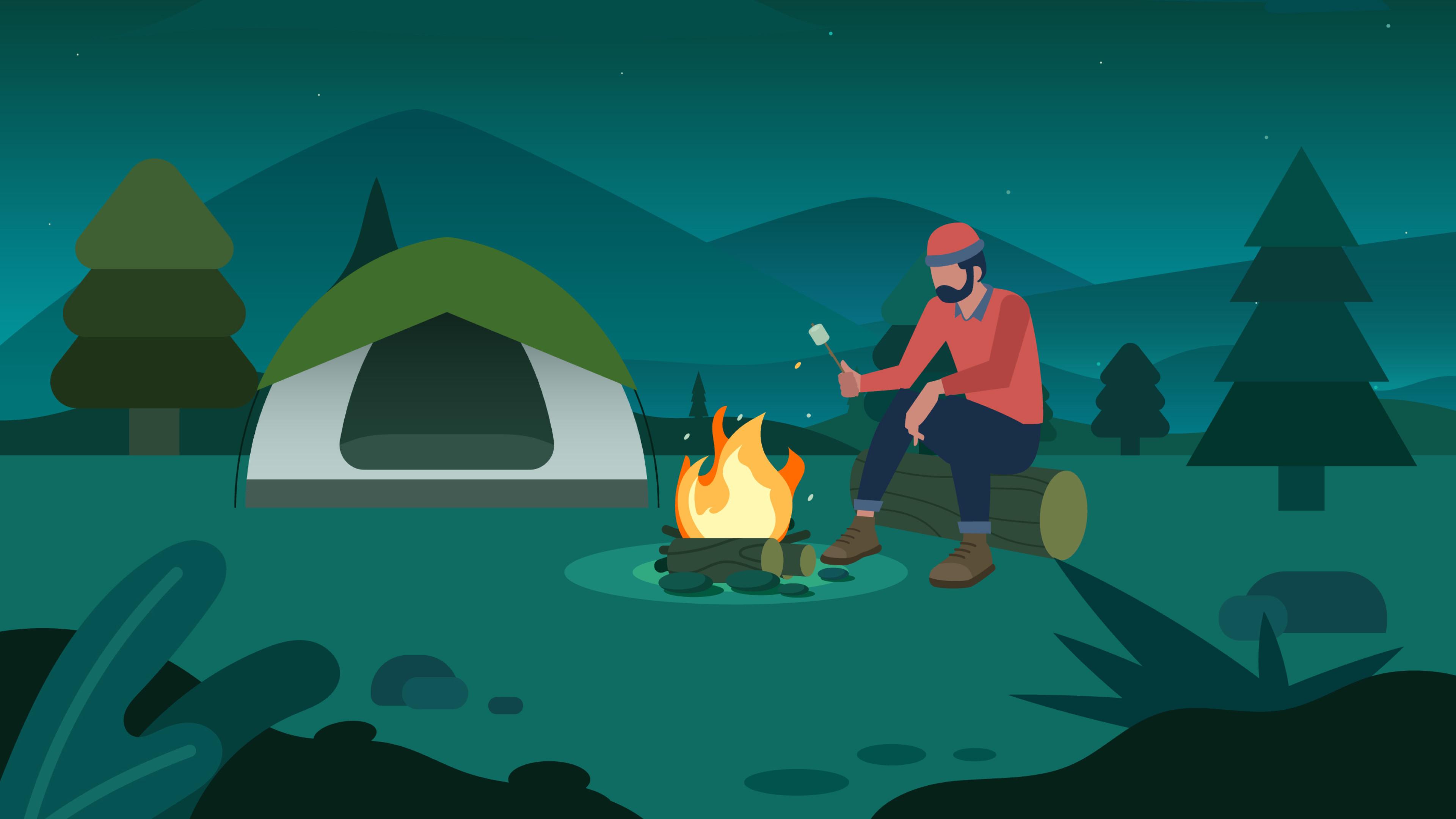 3840x2160 Camping Digital 4K Wallpaper, HD Artist 4K Wallpaper, Image, Photo and Background