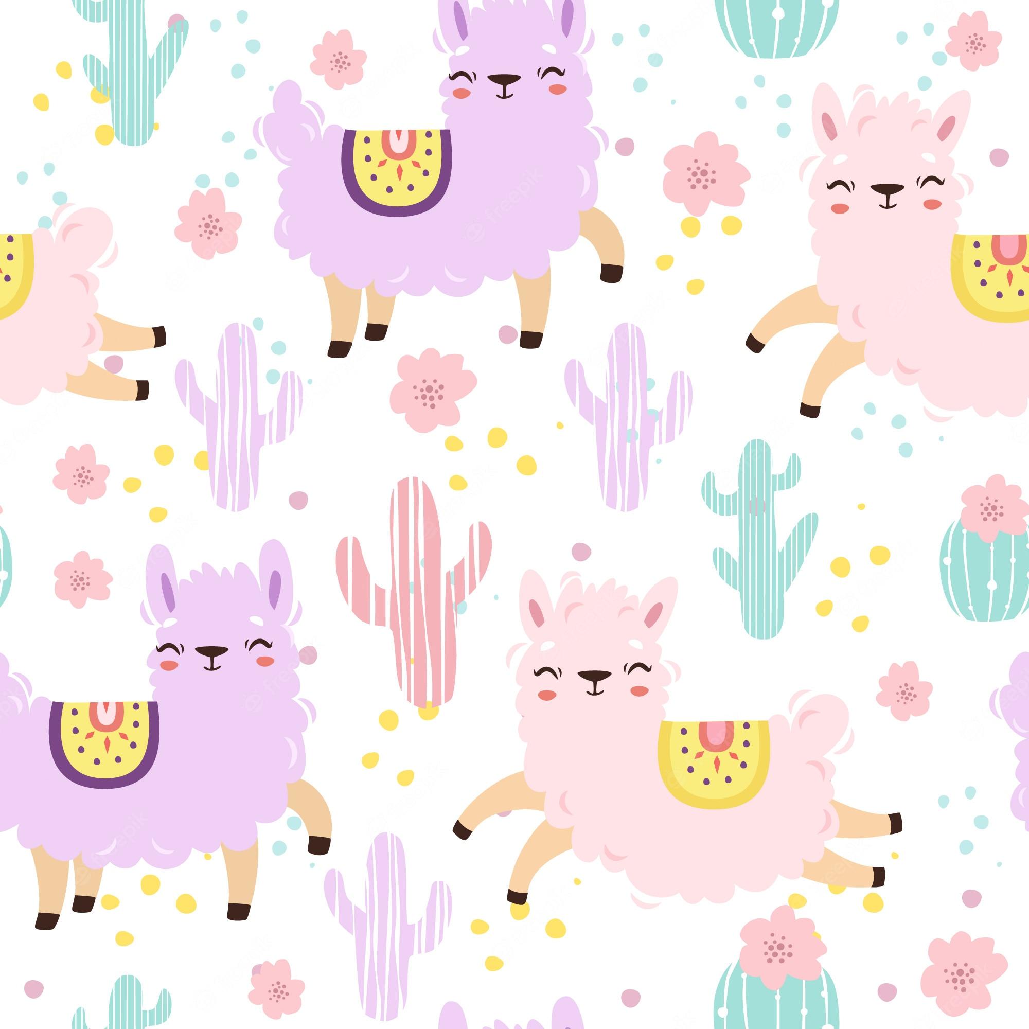 2000x2000 Kawaii Llama Cartoon Image. Free Vectors, & PSD