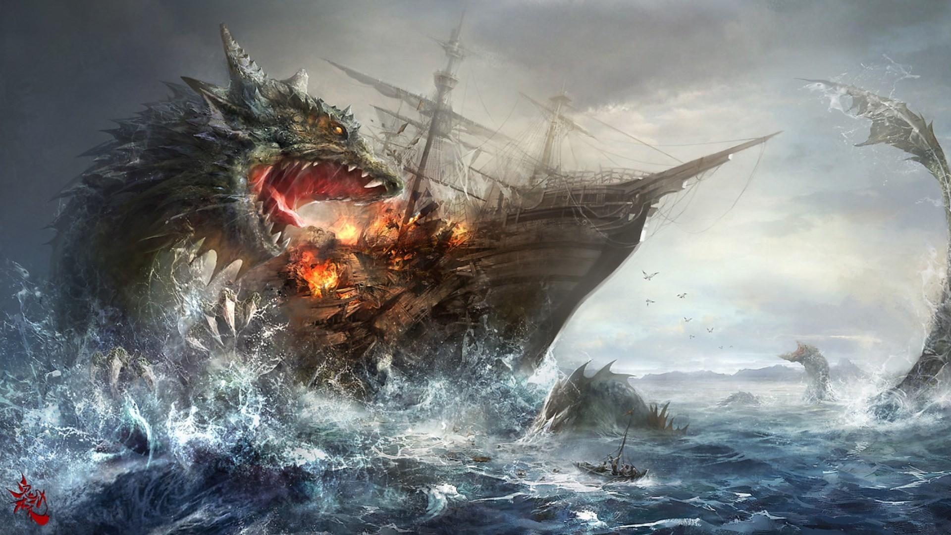 1920x1080 Sea Monster Wallpaper