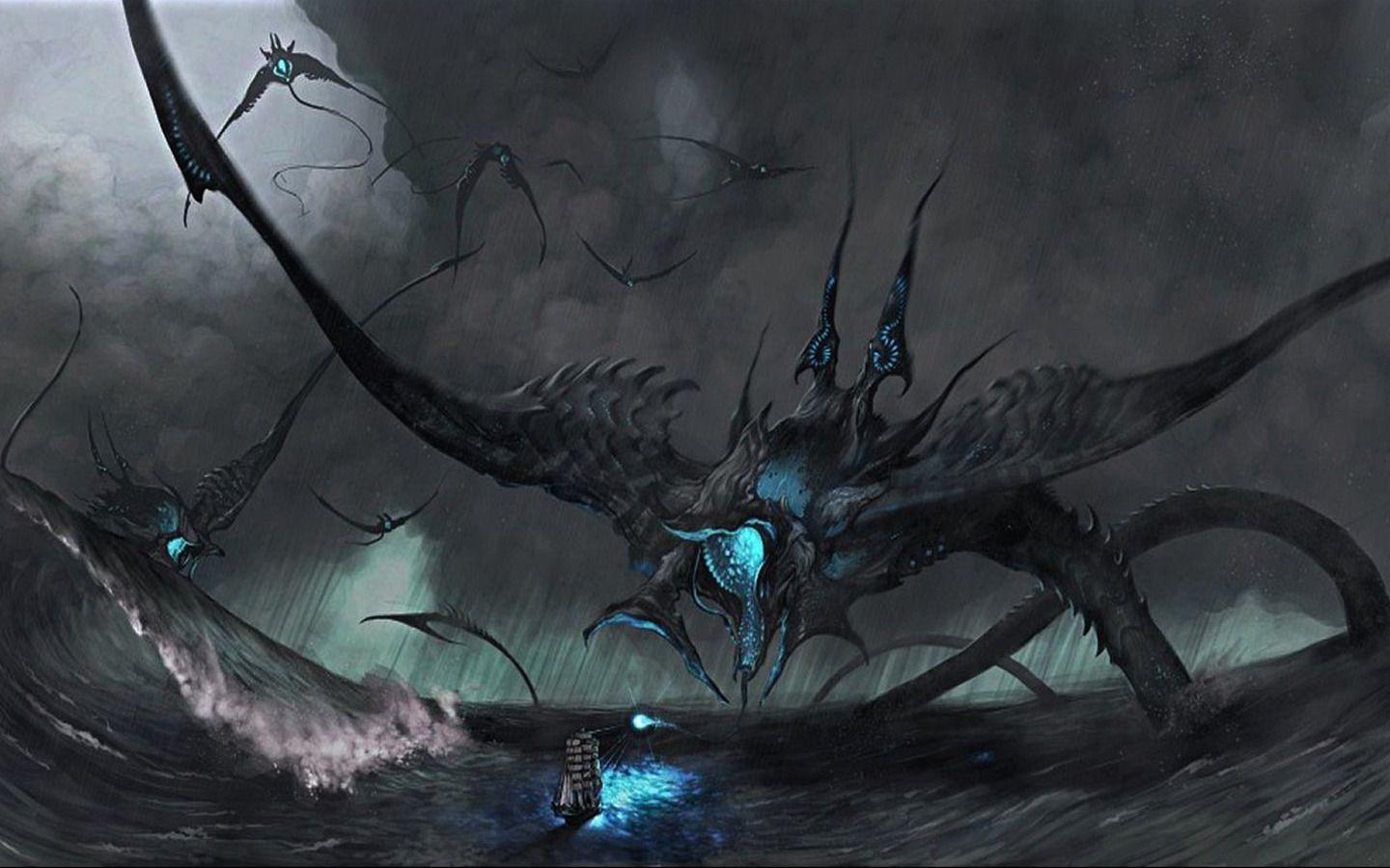 1440x900 Mythical Sea Creatures Wallpaper